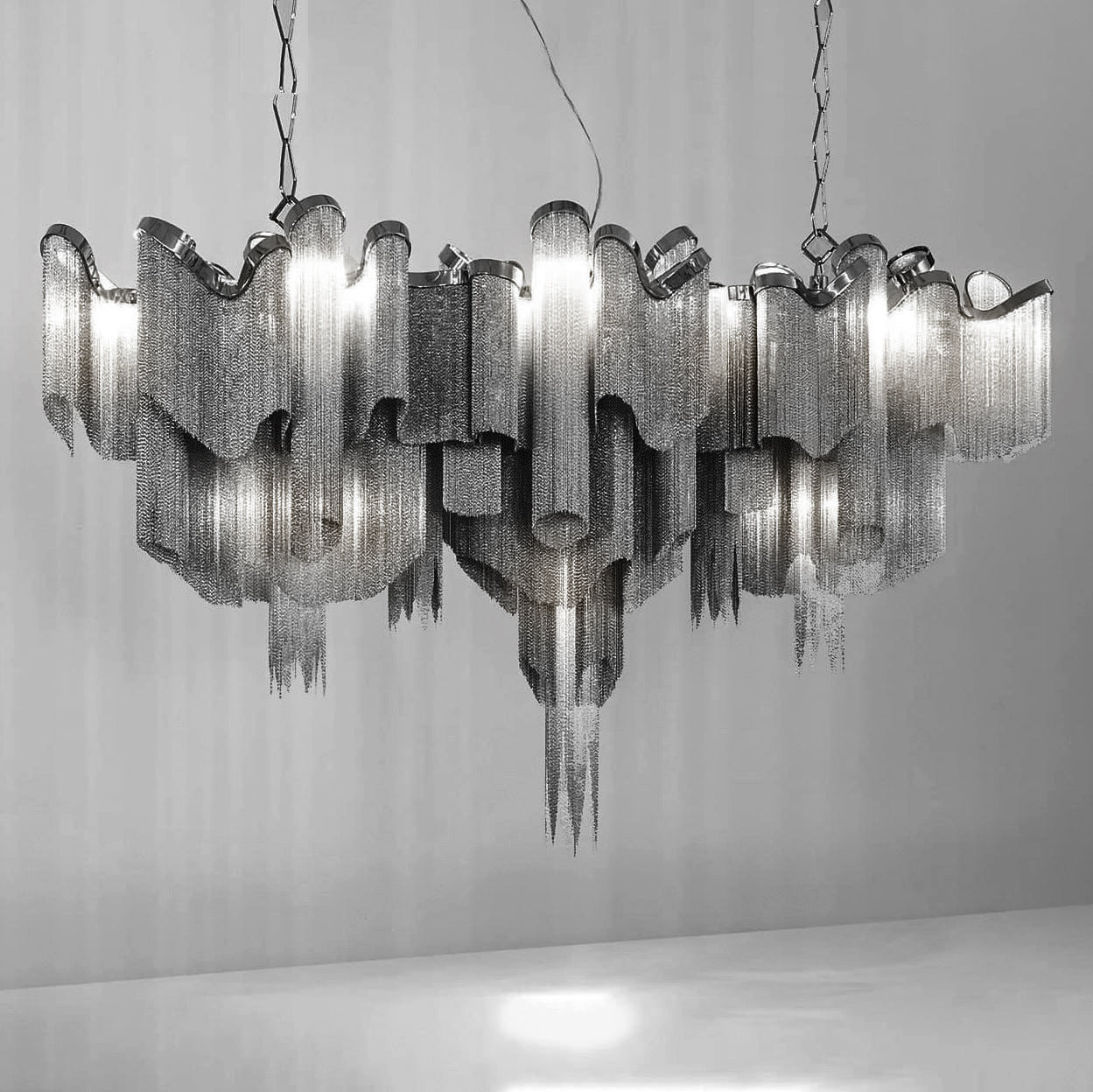 Lustra Pendant Lamp Stream Chain Nickel - Letslighting