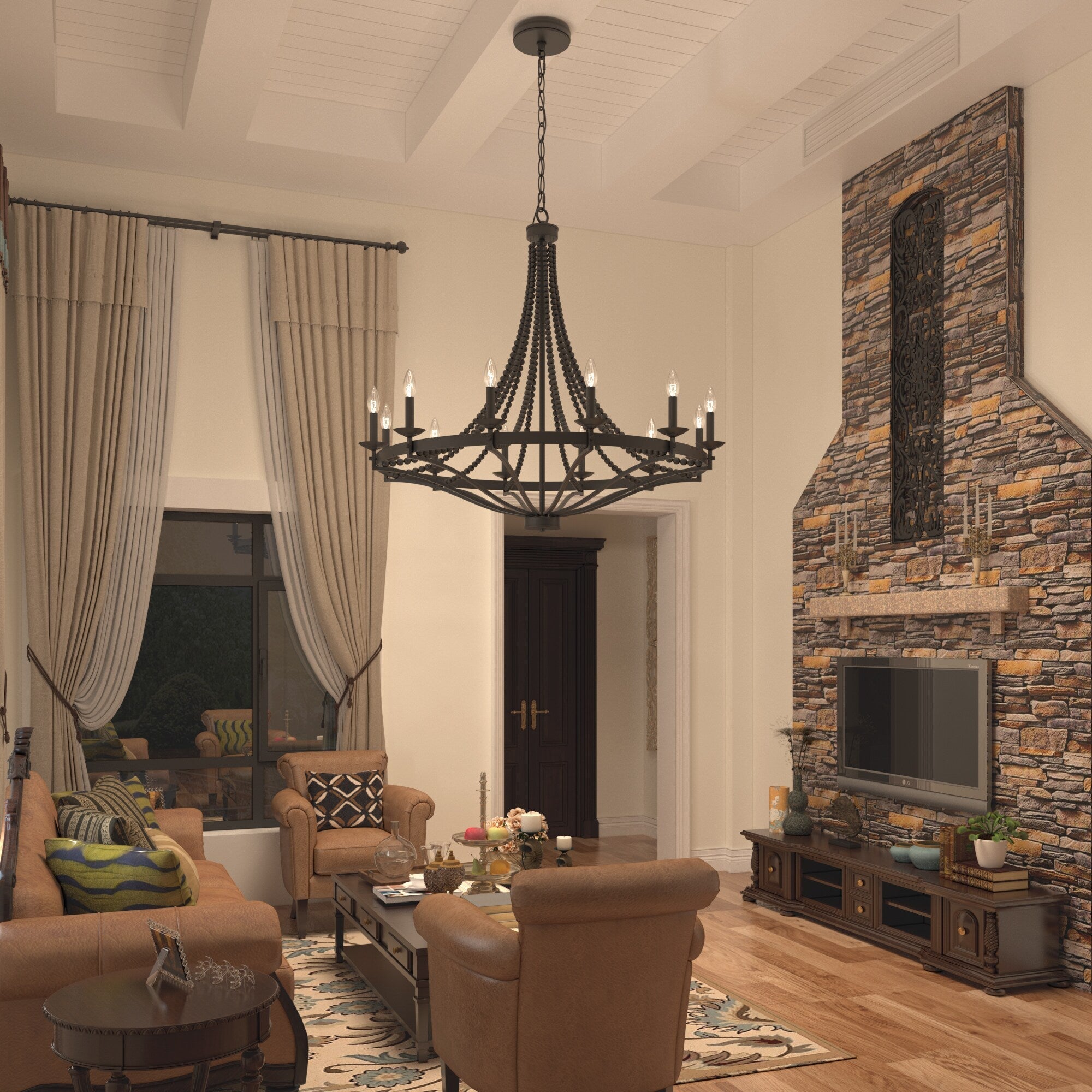 Isoren Vintage Industrial Wooden Chandelier - Letslighting