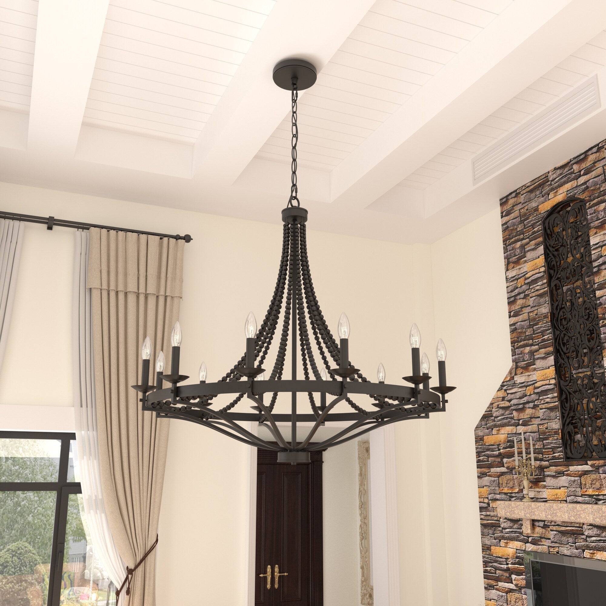 Isoren Vintage Industrial Wooden Chandelier - Letslighting