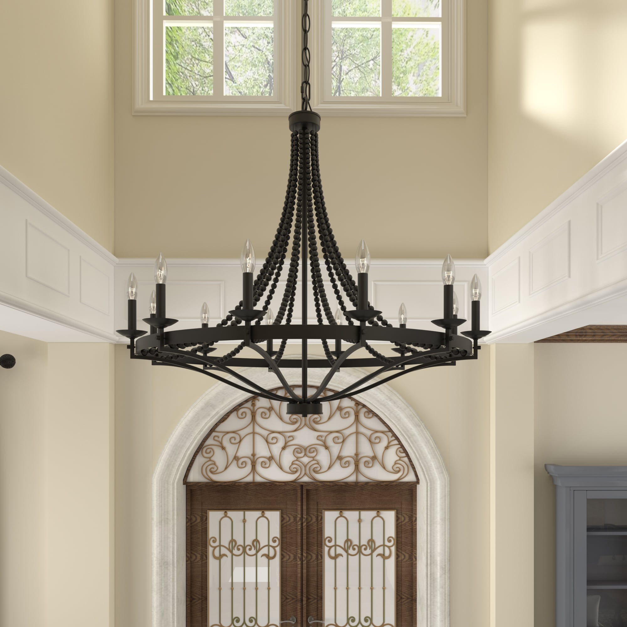 Isoren Vintage Industrial Wooden Chandelier - Letslighting