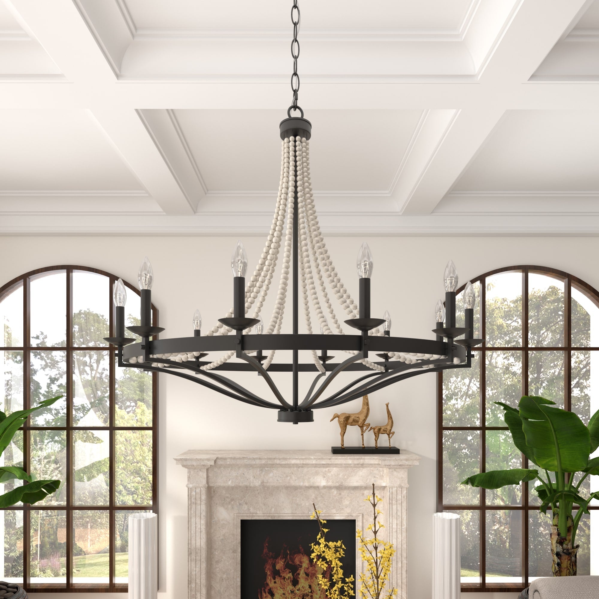 Isoren Vintage Industrial Wooden Chandelier - Letslighting