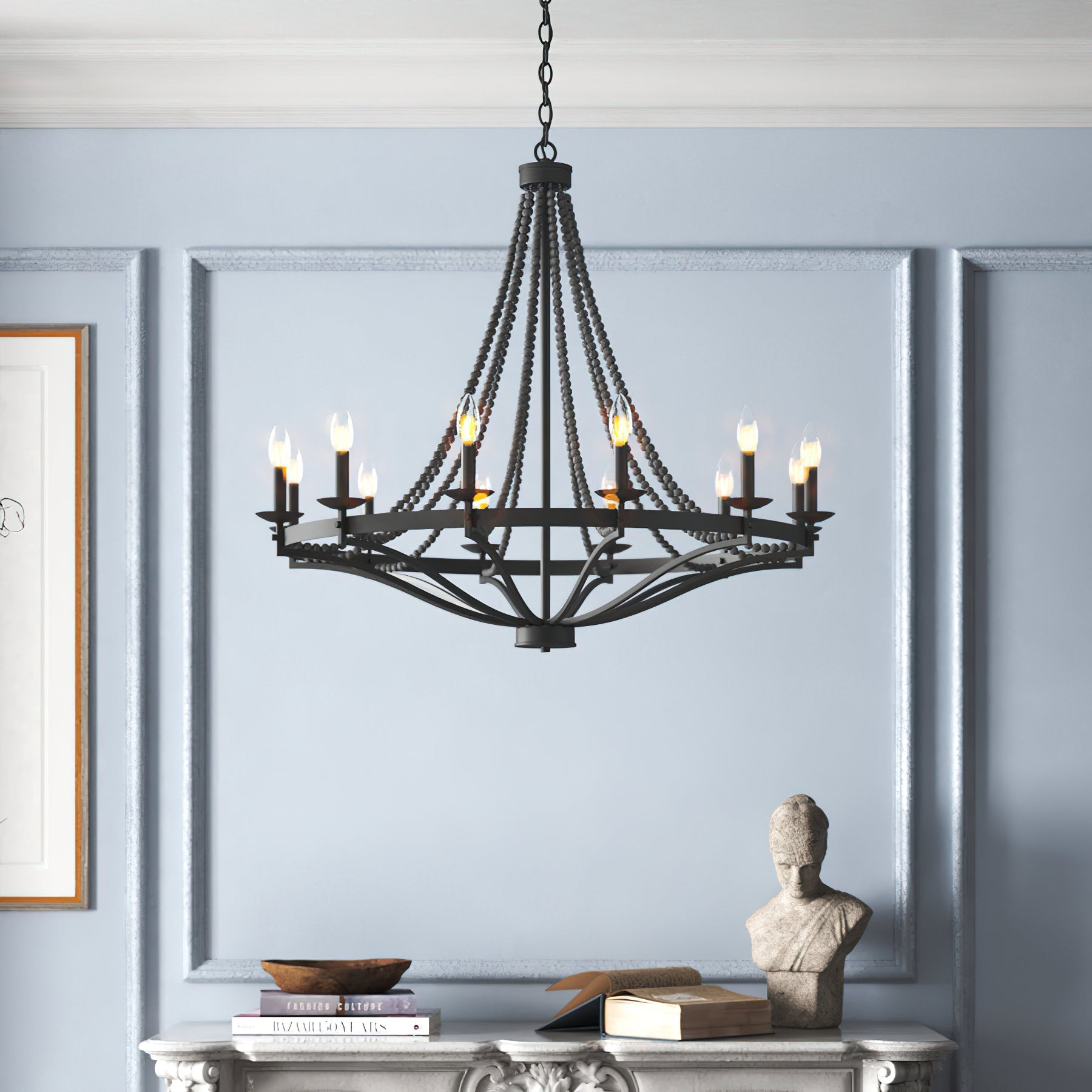 Isoren Vintage Industrial Wooden Chandelier - Letslighting