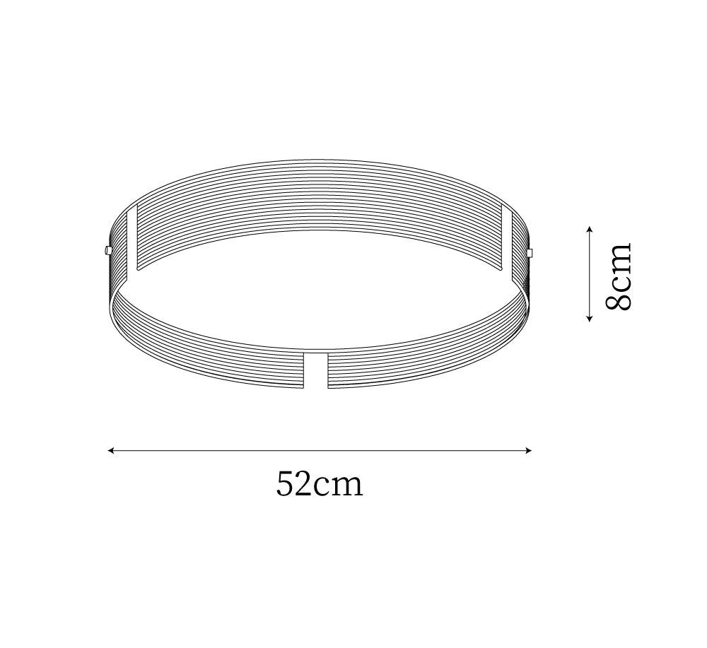 Stripe Brass Ceiling Lamp Circular Frame Modern Bedroom - Letslighting
