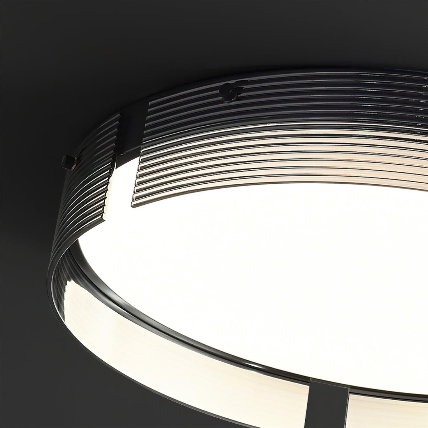 Stripe Brass Ceiling Lamp Circular Frame Modern Bedroom - Letslighting