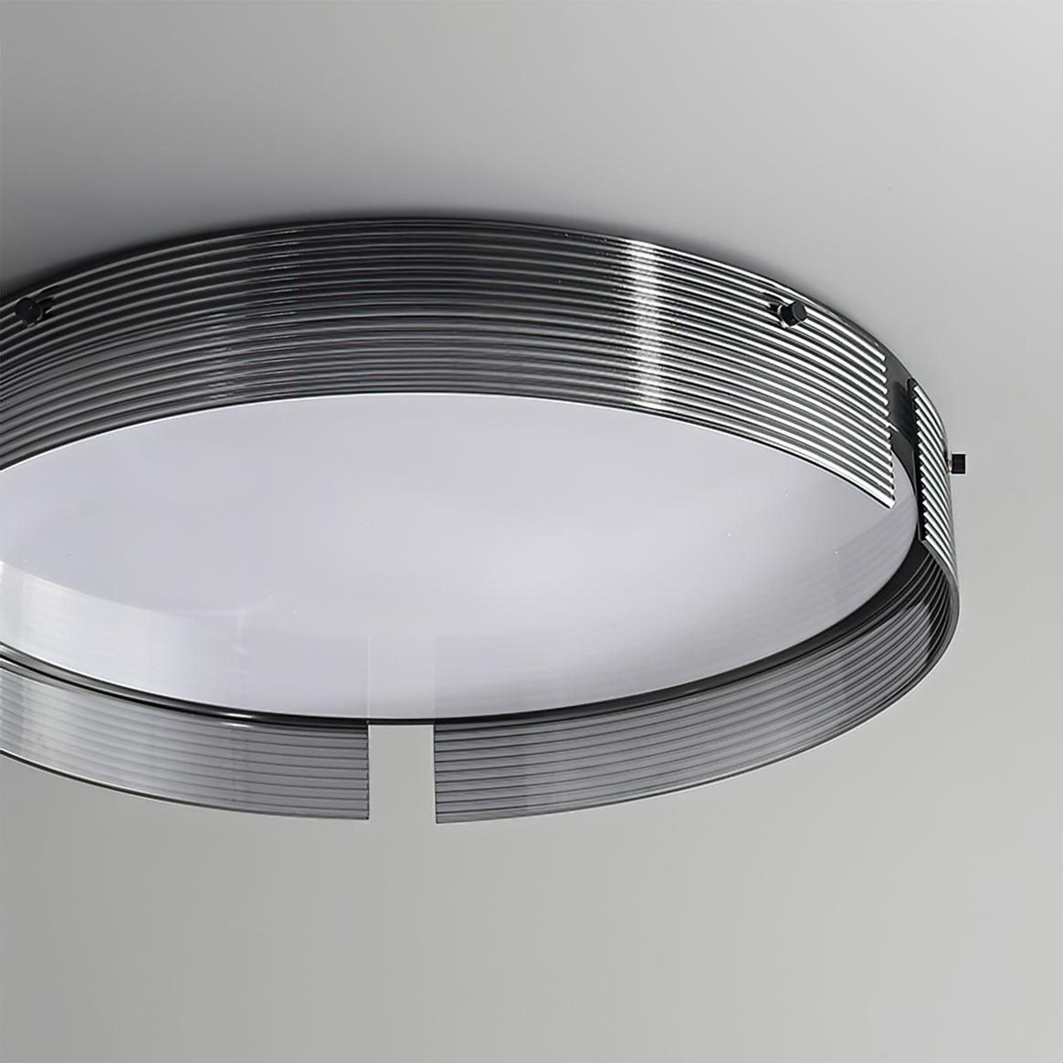 Stripe Brass Ceiling Lamp Circular Frame Modern Bedroom - Letslighting