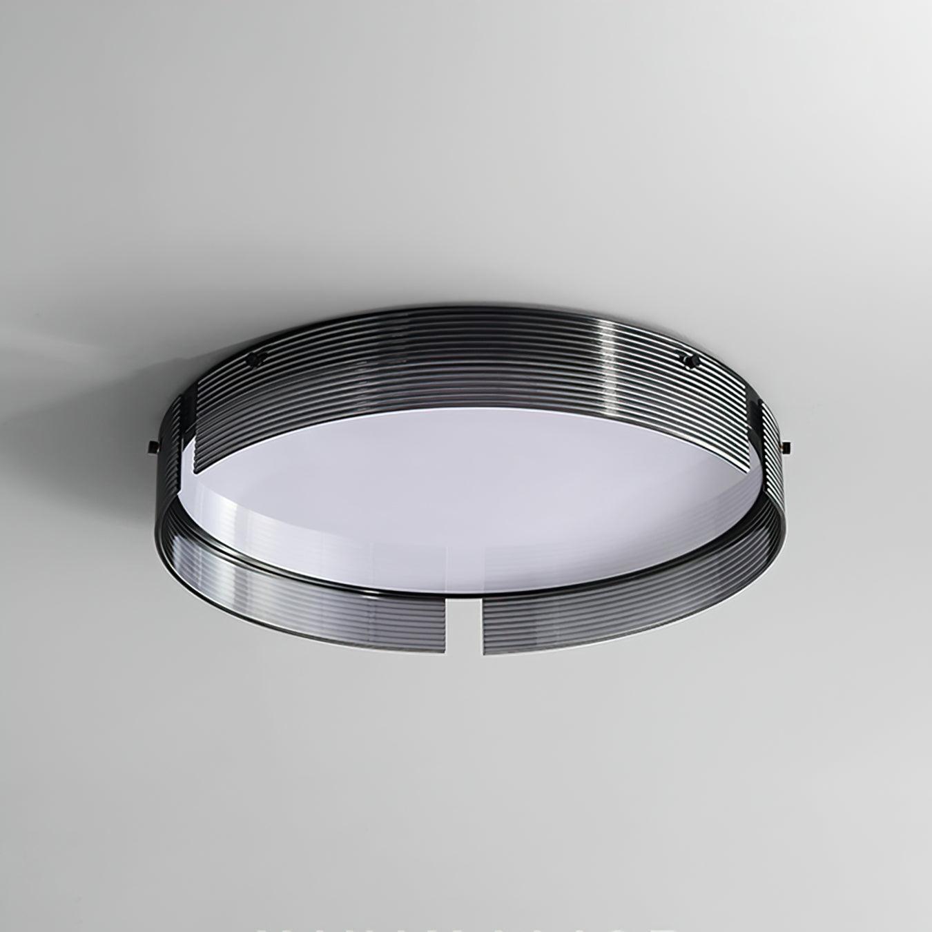 Stripe Brass Ceiling Lamp Circular Frame Modern Bedroom - Letslighting