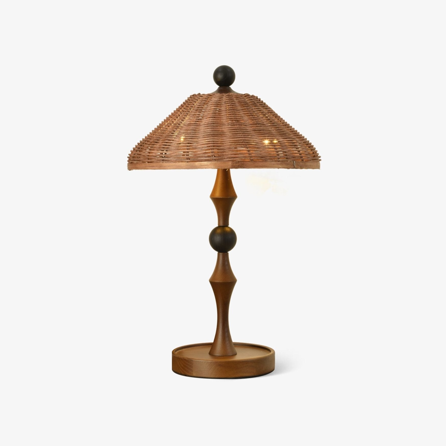 Miran Wood Rattan Vintage Table Lamp - Letslighting