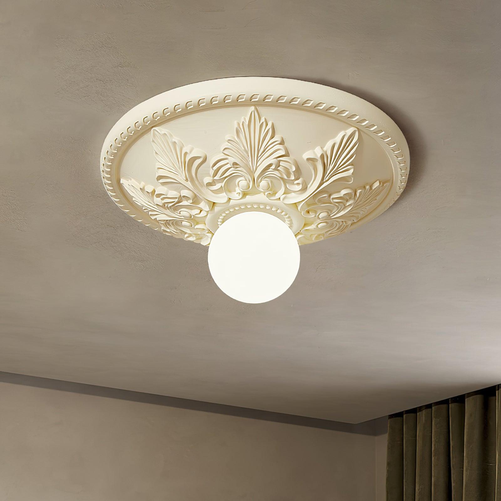 Ceiling Light Resin Canopy Glass Globe Classic Ornate - Letslighting