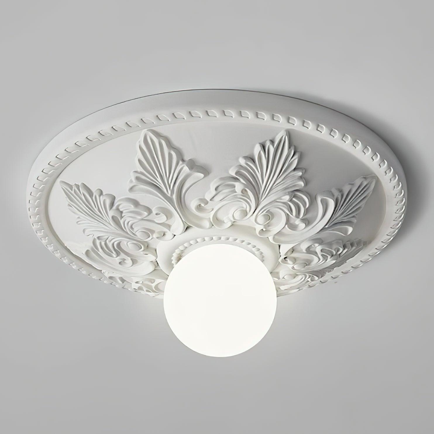 Ceiling Light Resin Canopy Glass Globe Classic Ornate - Letslighting