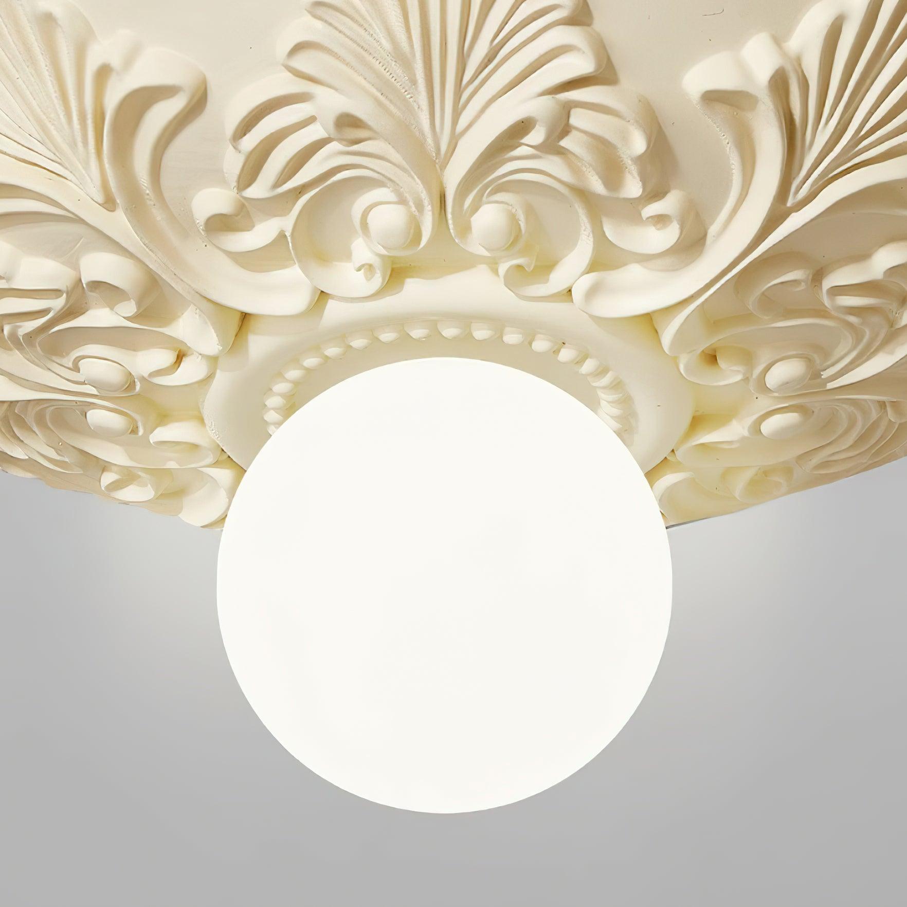 Ceiling Light Resin Canopy Glass Globe Classic Ornate - Letslighting