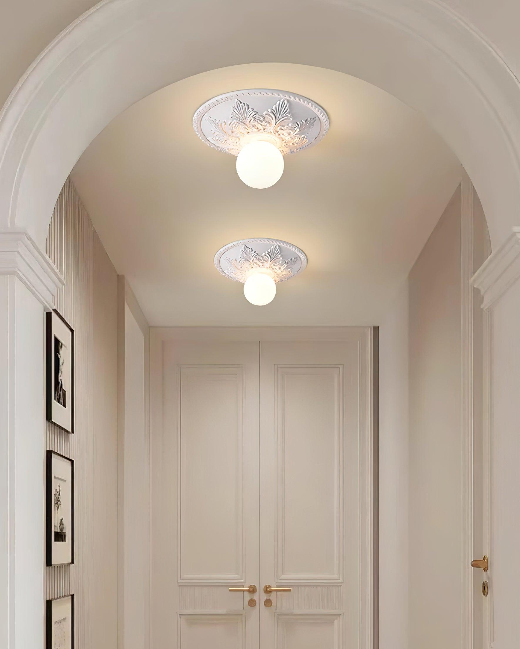 Ceiling Light Resin Canopy Glass Globe Classic Ornate - Letslighting