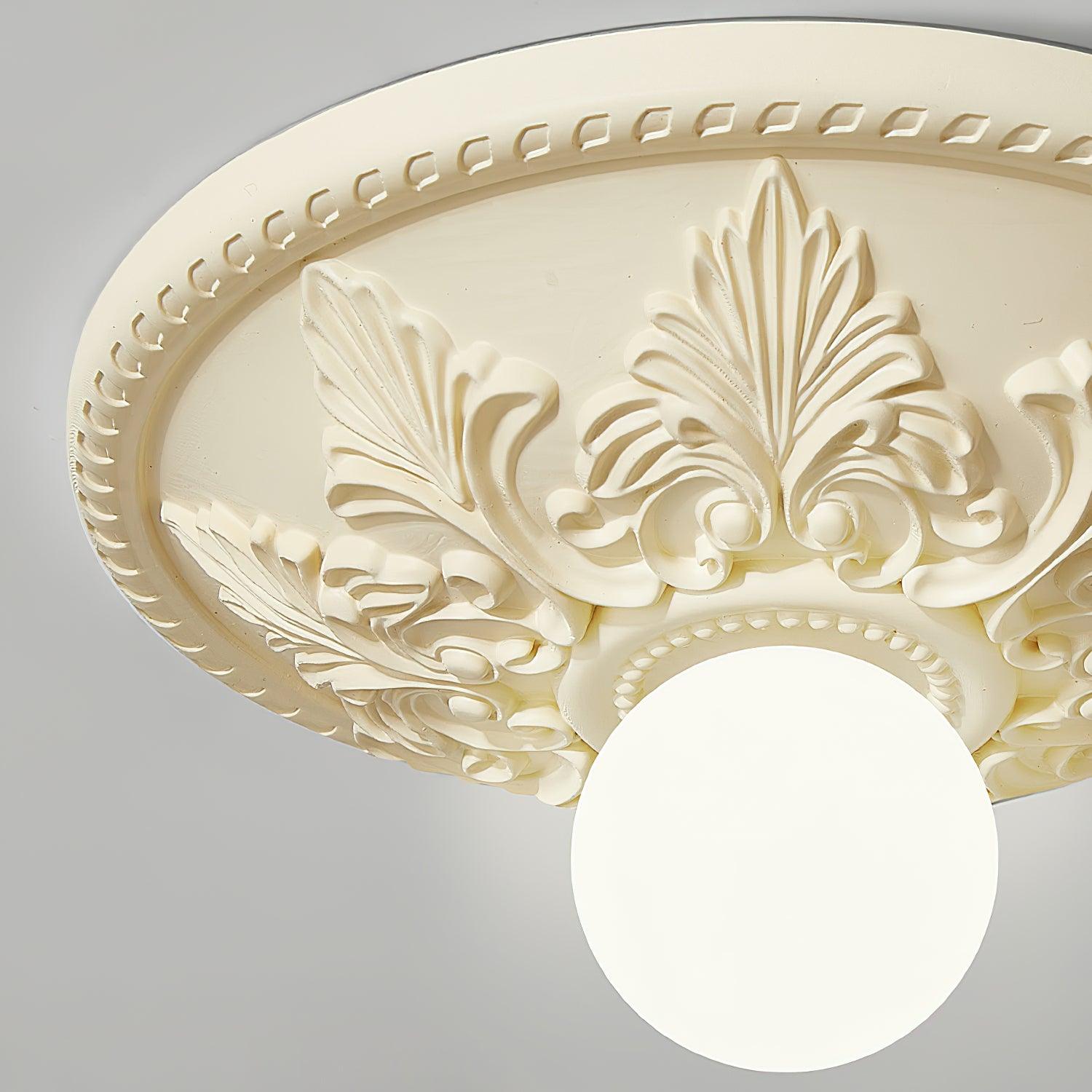 Ceiling Light Resin Canopy Glass Globe Classic Ornate - Letslighting