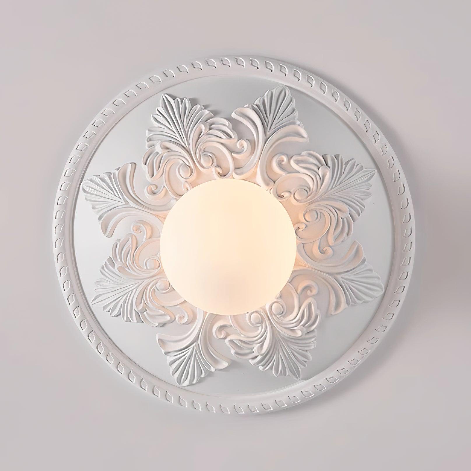 Ceiling Light Resin Canopy Glass Globe Classic Ornate - Letslighting