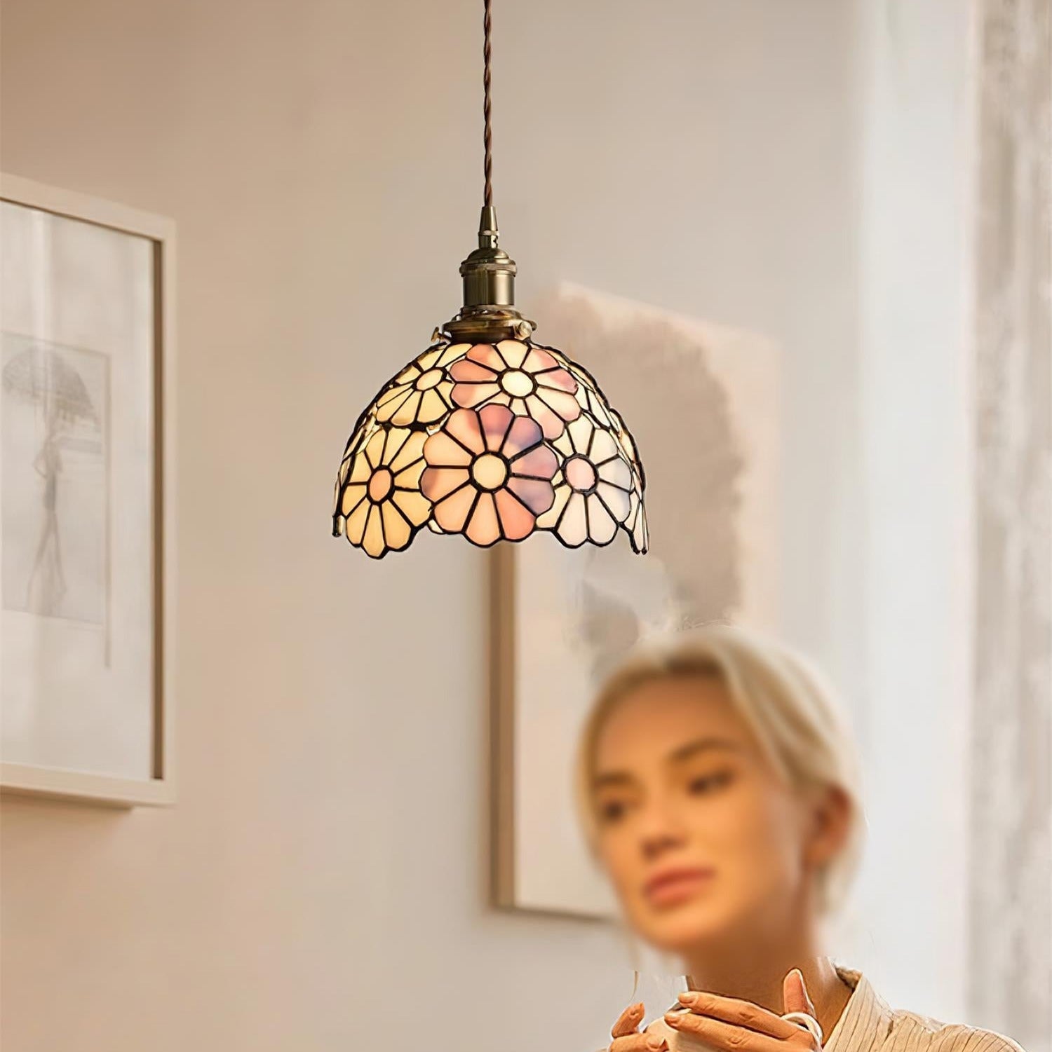 Tiffany Floral Pendant Light Blue - Letslighting