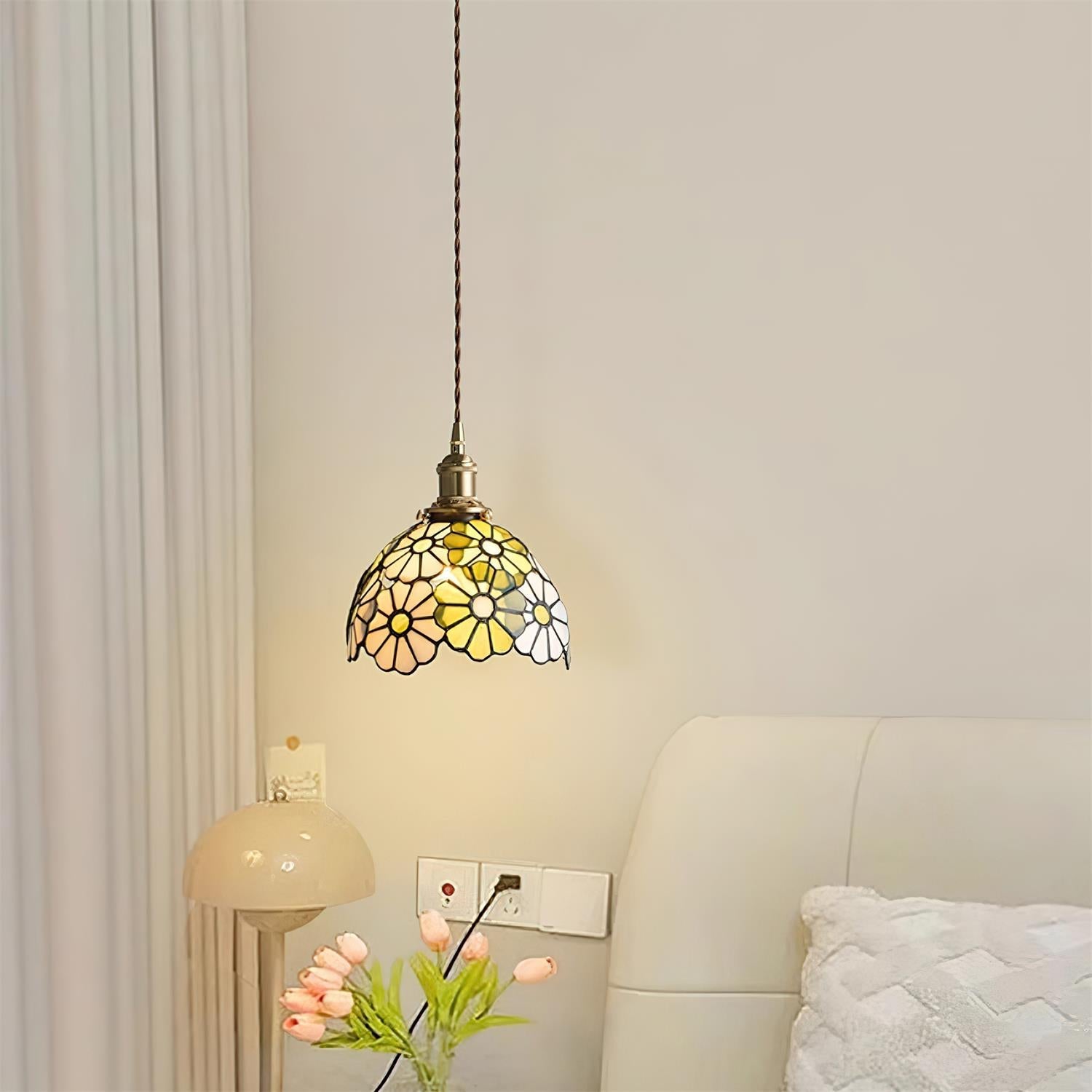 Tiffany Floral Pendant Light Blue - Letslighting