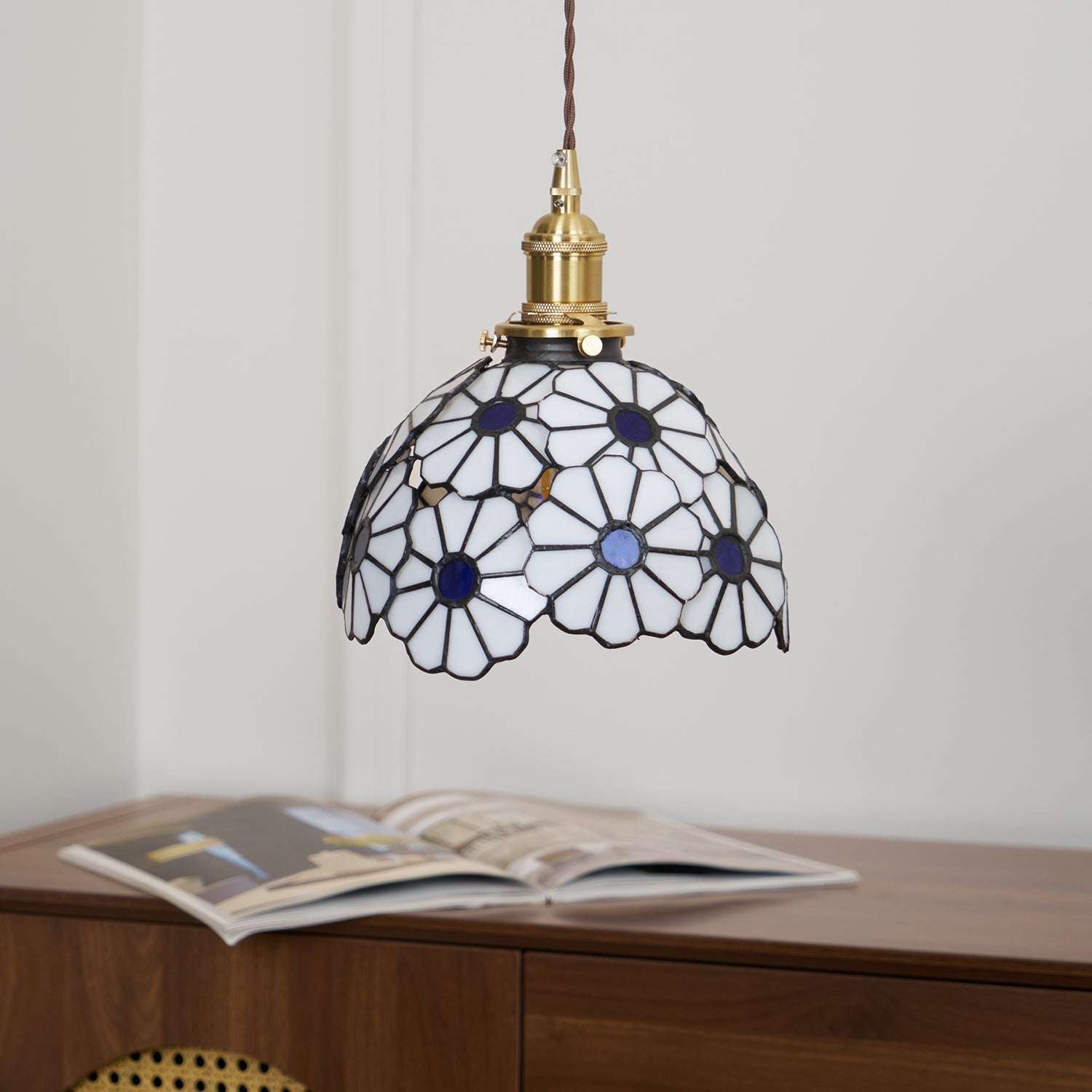 Tiffany Floral Pendant Light Blue - Letslighting