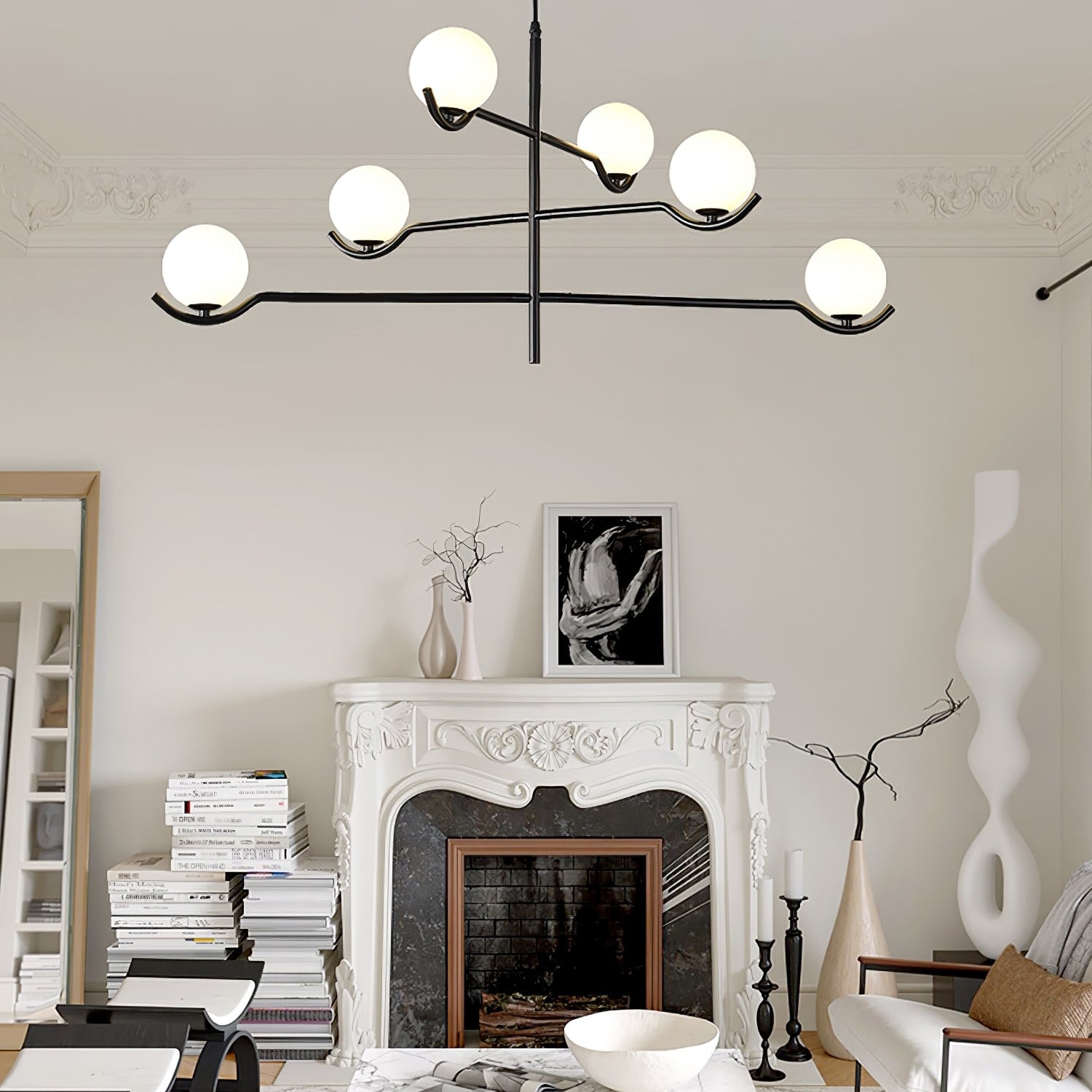 Fayno White Globe Chandelier - Letslighting
