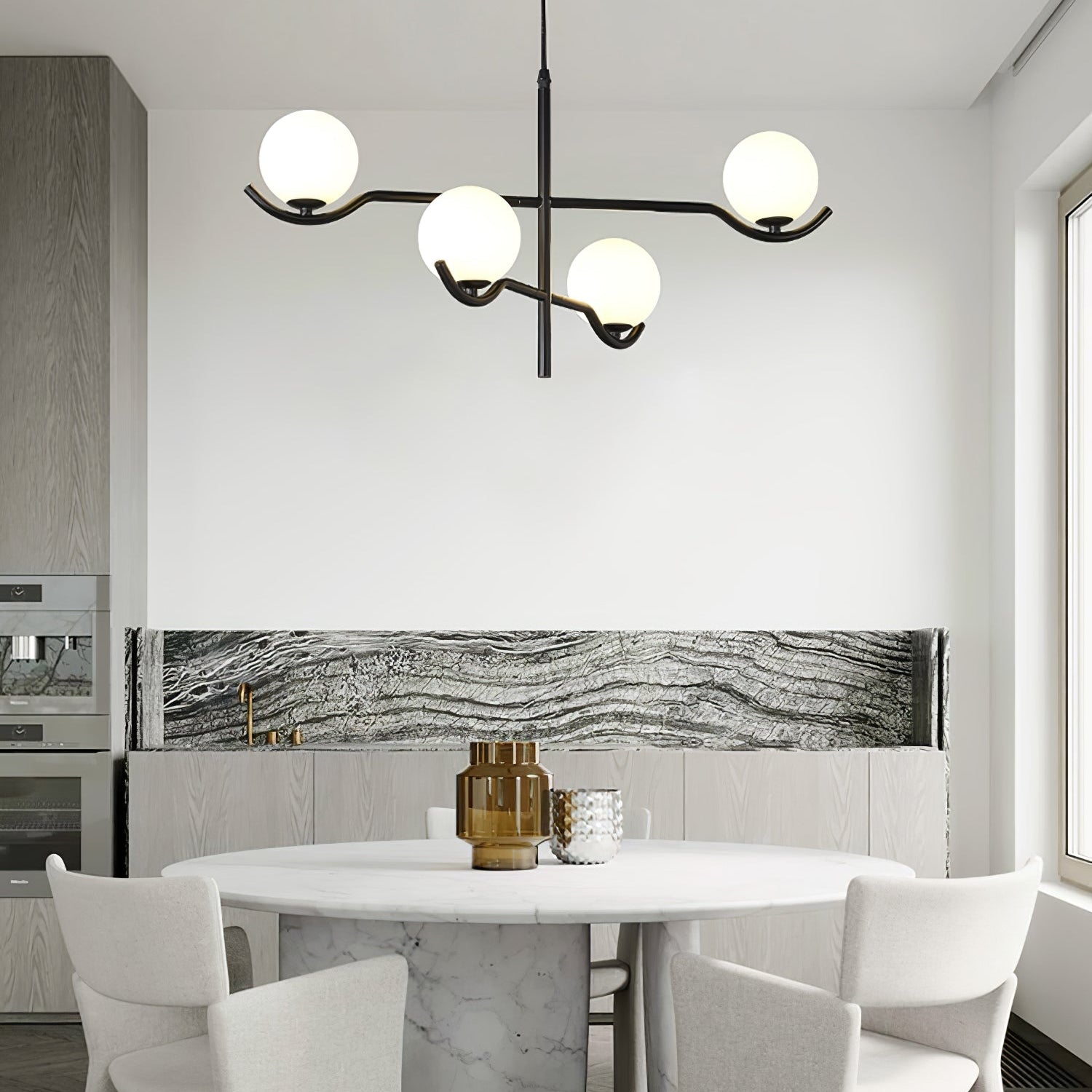 Fayno White Globe Chandelier - Letslighting