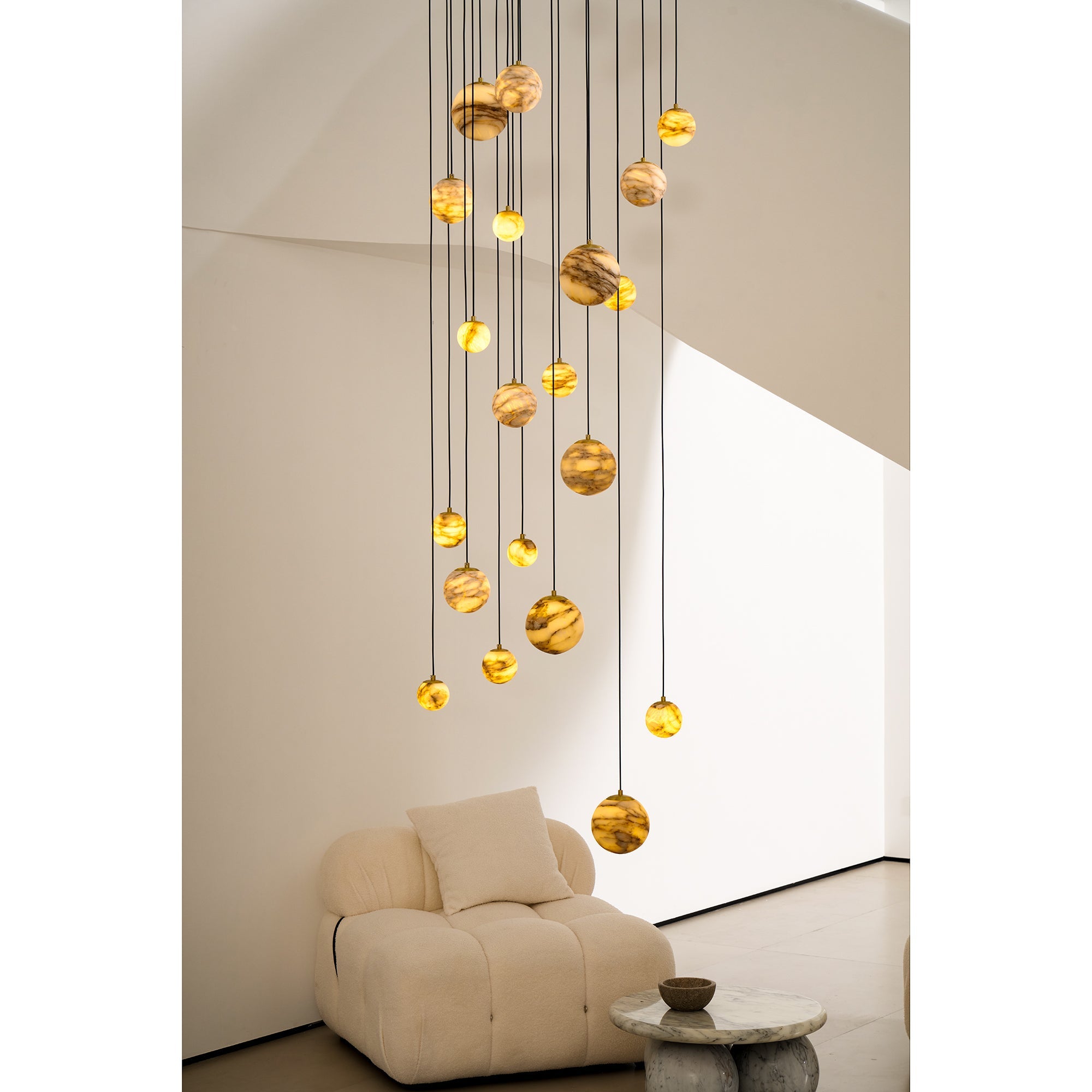 Sultana Chandelier Alabaster Cluster Orb Cascade - Letslighting