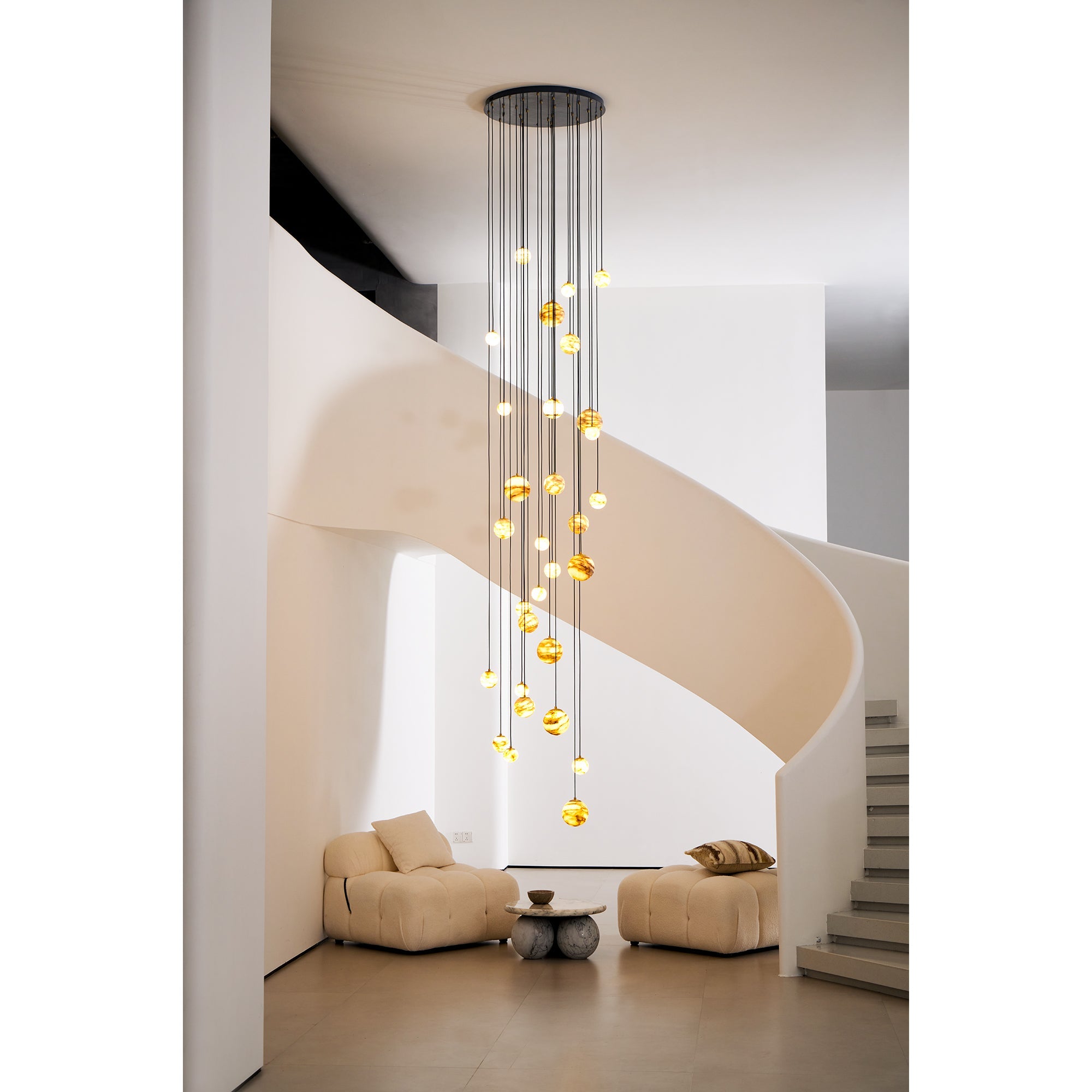 Sultana Chandelier Alabaster Cluster Orb Cascade - Letslighting