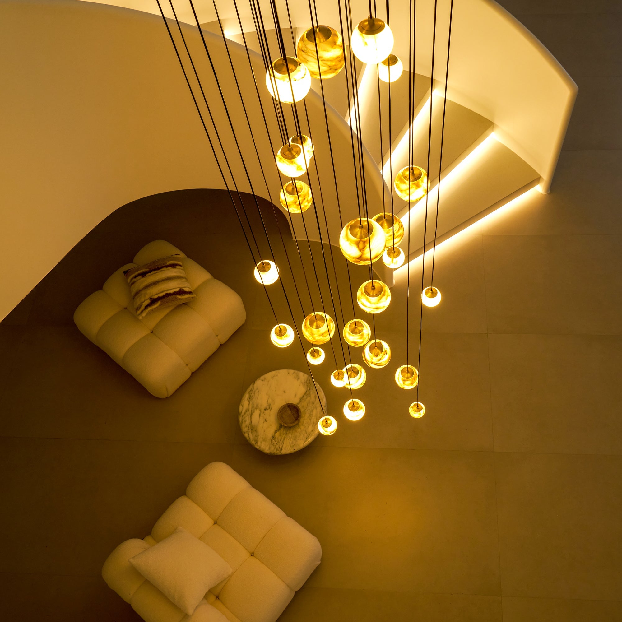 Sultana Chandelier Alabaster Cluster Orb Cascade - Letslighting
