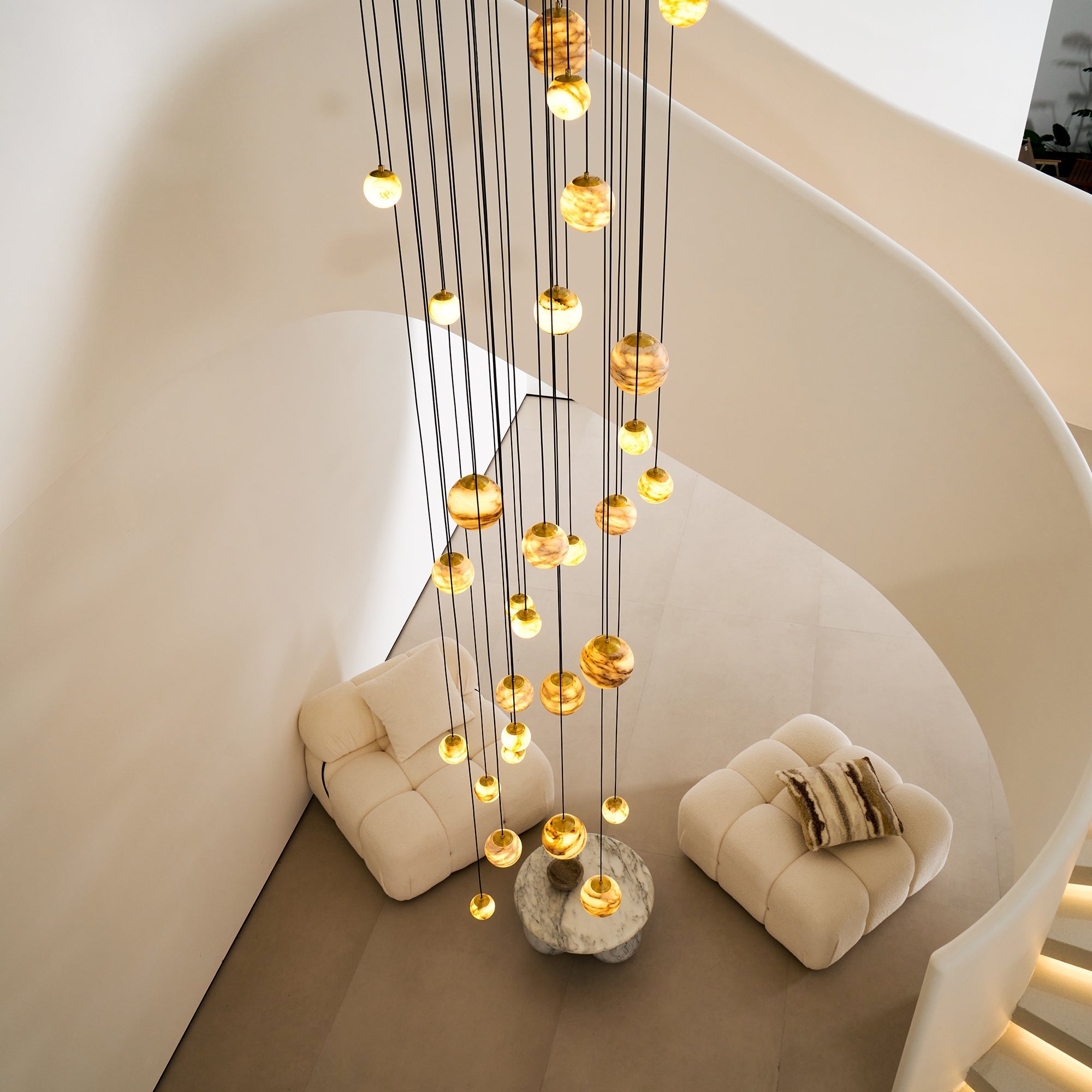 Arsorarae Modern Minimalist Cluster Alabaster Chandelier - Letslighting