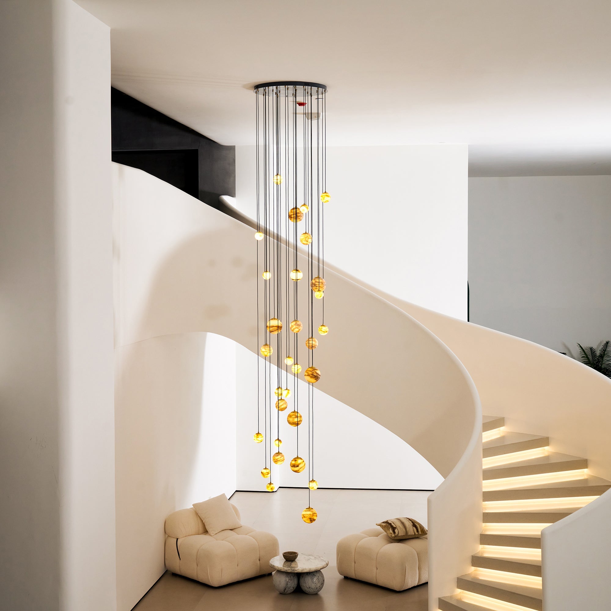 Sultana Chandelier Alabaster Cluster Orb Cascade - Letslighting