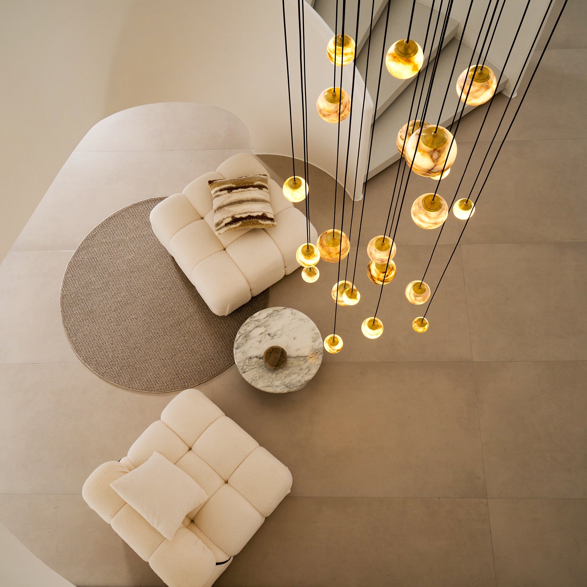 Sultana Chandelier Alabaster Cluster Orb Cascade - Letslighting