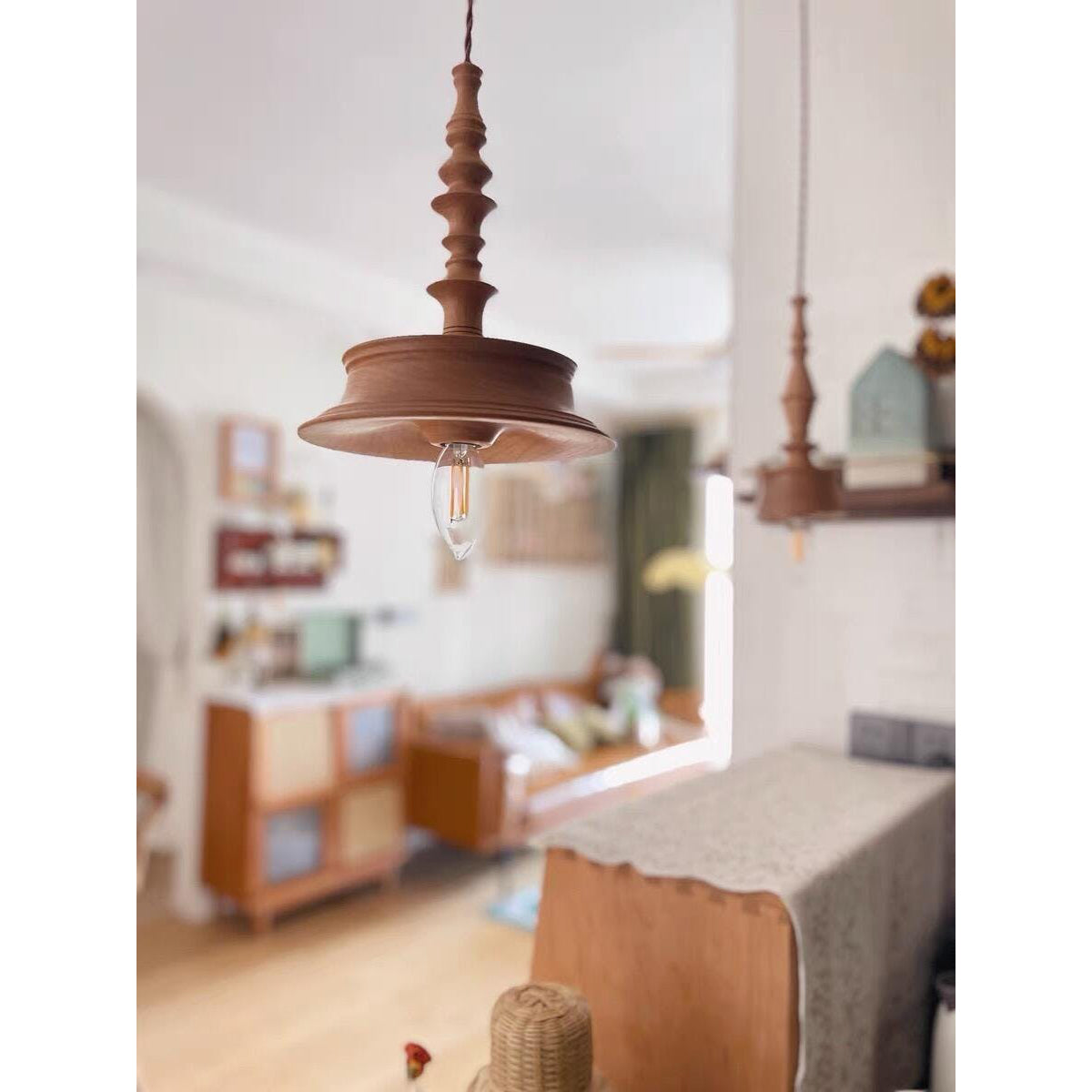 Iraeiel Vintage Minimalist Wooden Pendant Light - Letslighting