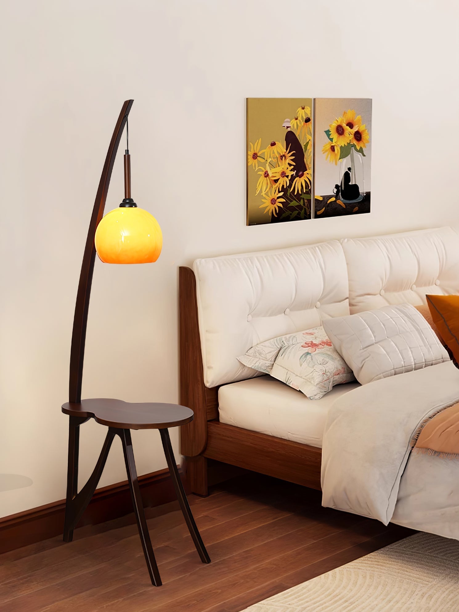 Arc Wood Hanging Floor Lamp - Blowlighting