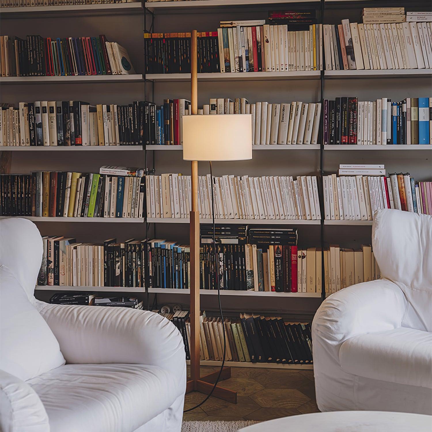 Terenzo Wood Fabric Floor Lamp - Letslighting