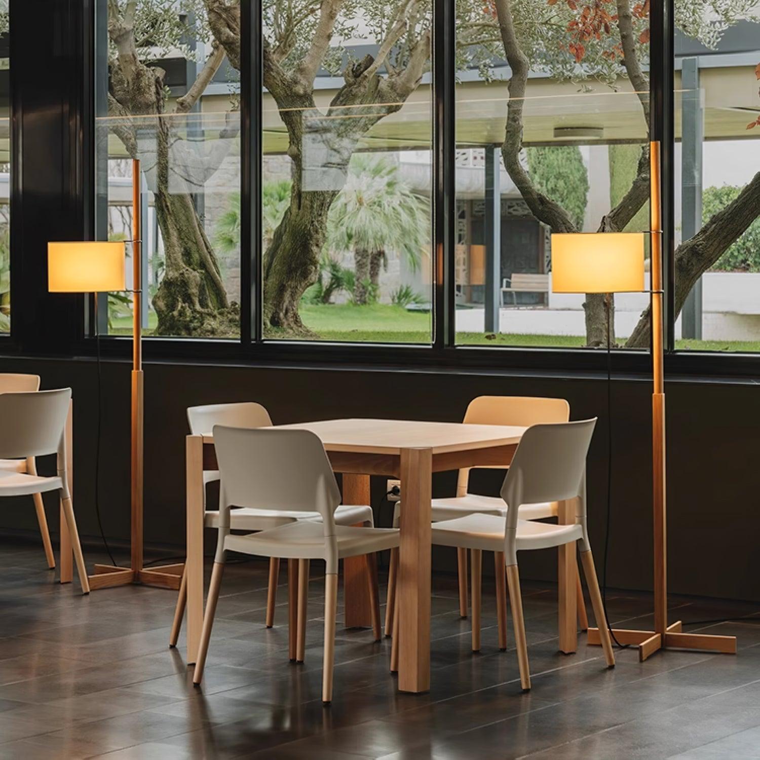 Terenzo Wood Fabric Floor Lamp - Letslighting