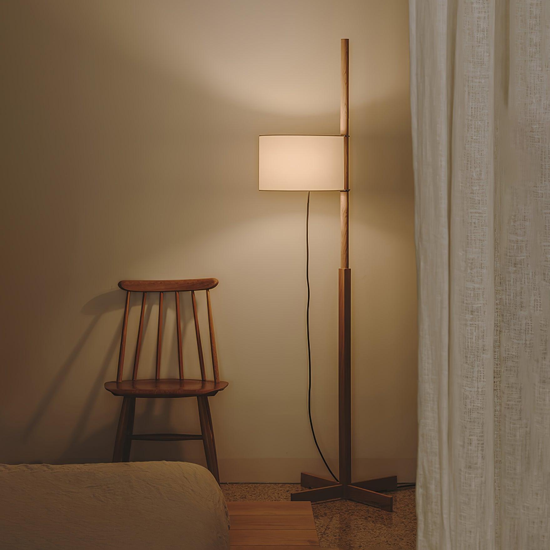 Terenzo Wood Fabric Floor Lamp - Letslighting