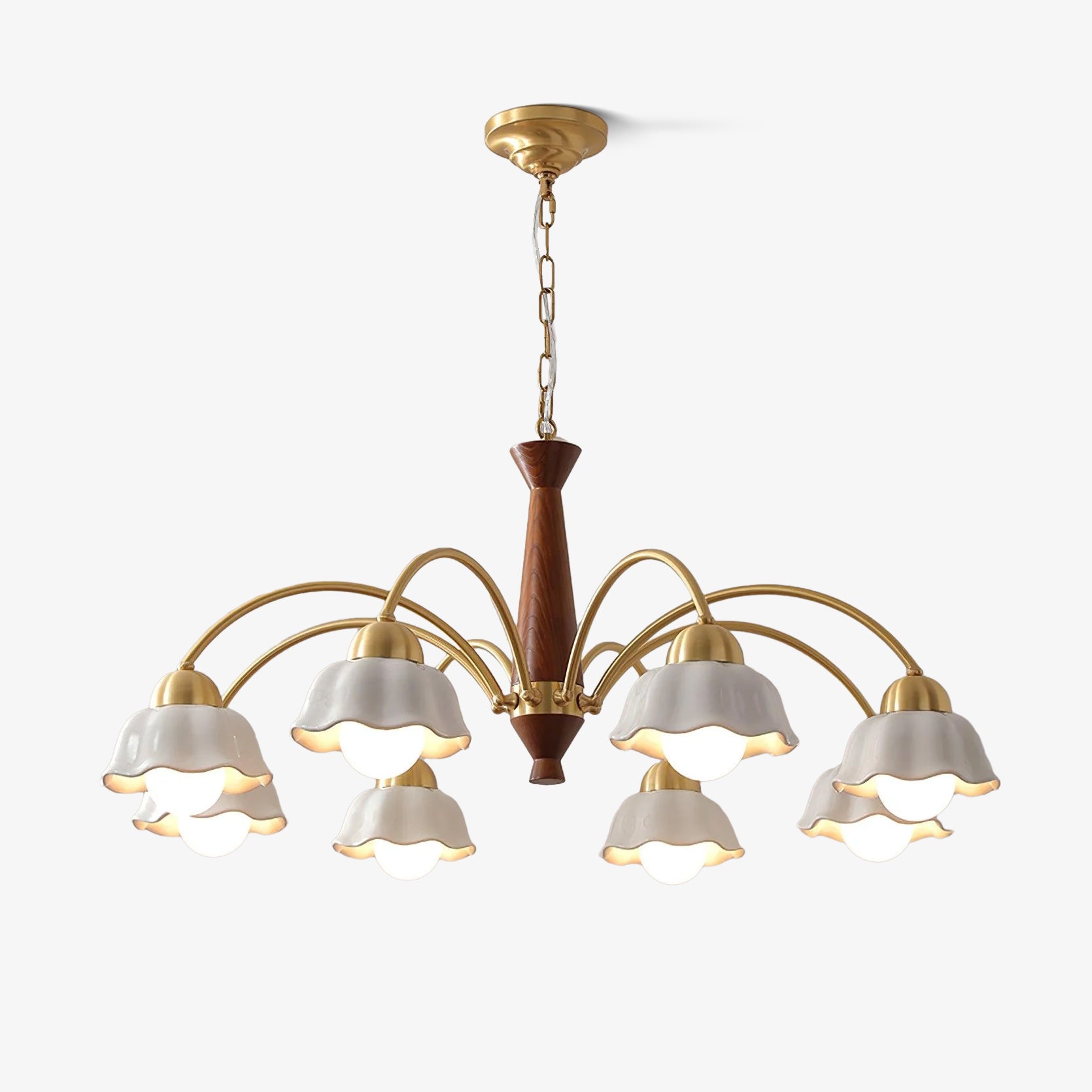 Olivia Floral Chandeliers Wood  Ceramic