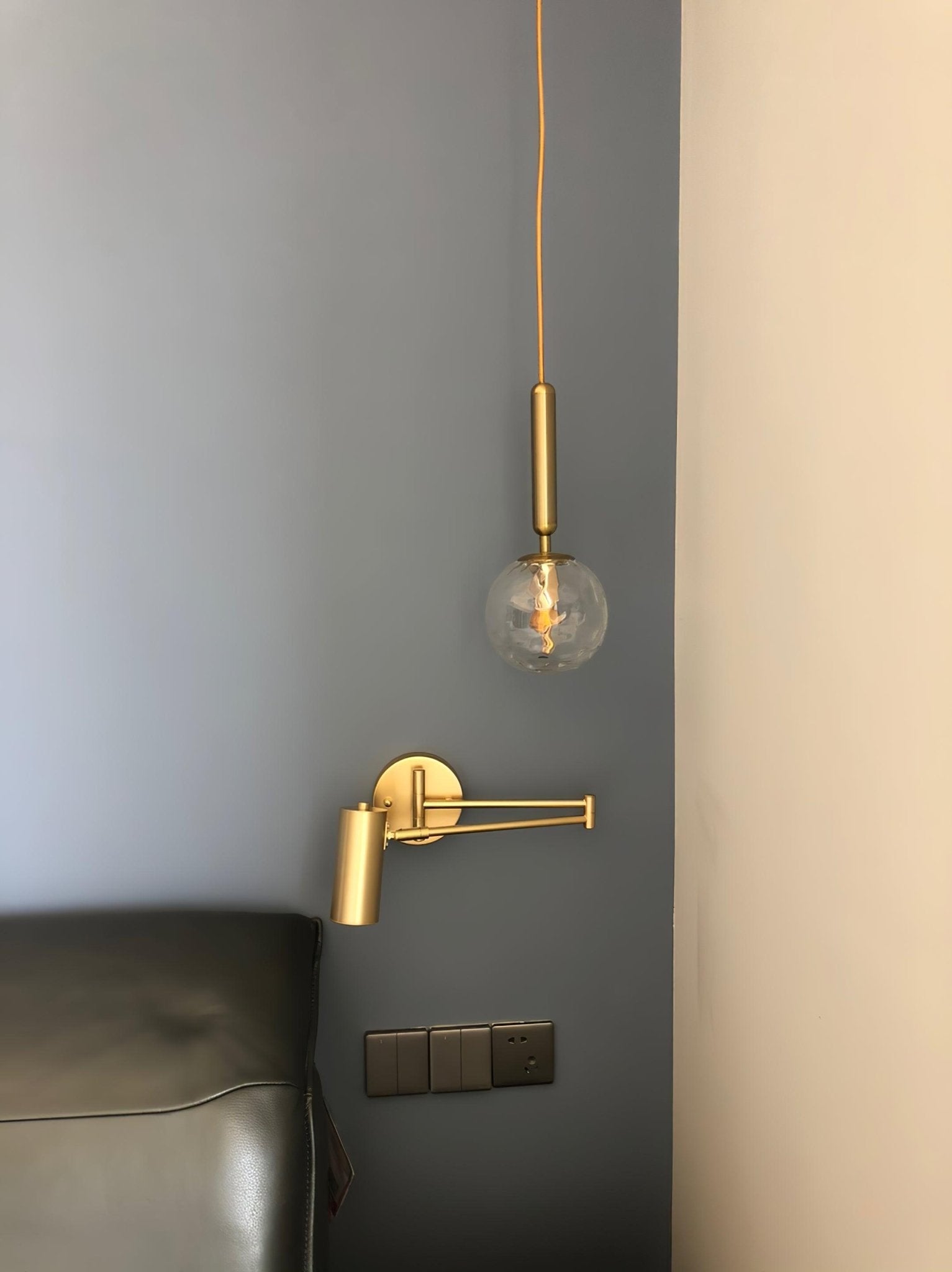 Lustra Wall Sconce Brass Swing Arm Adjustable - Letslighting