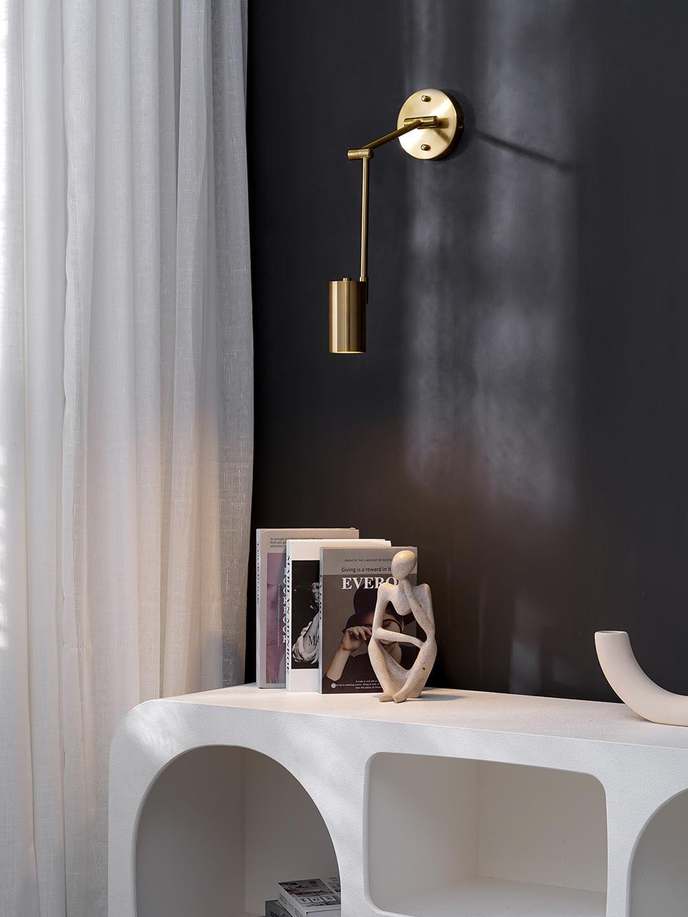 Lustra Wall Sconce Brass Swing Arm Adjustable - Letslighting