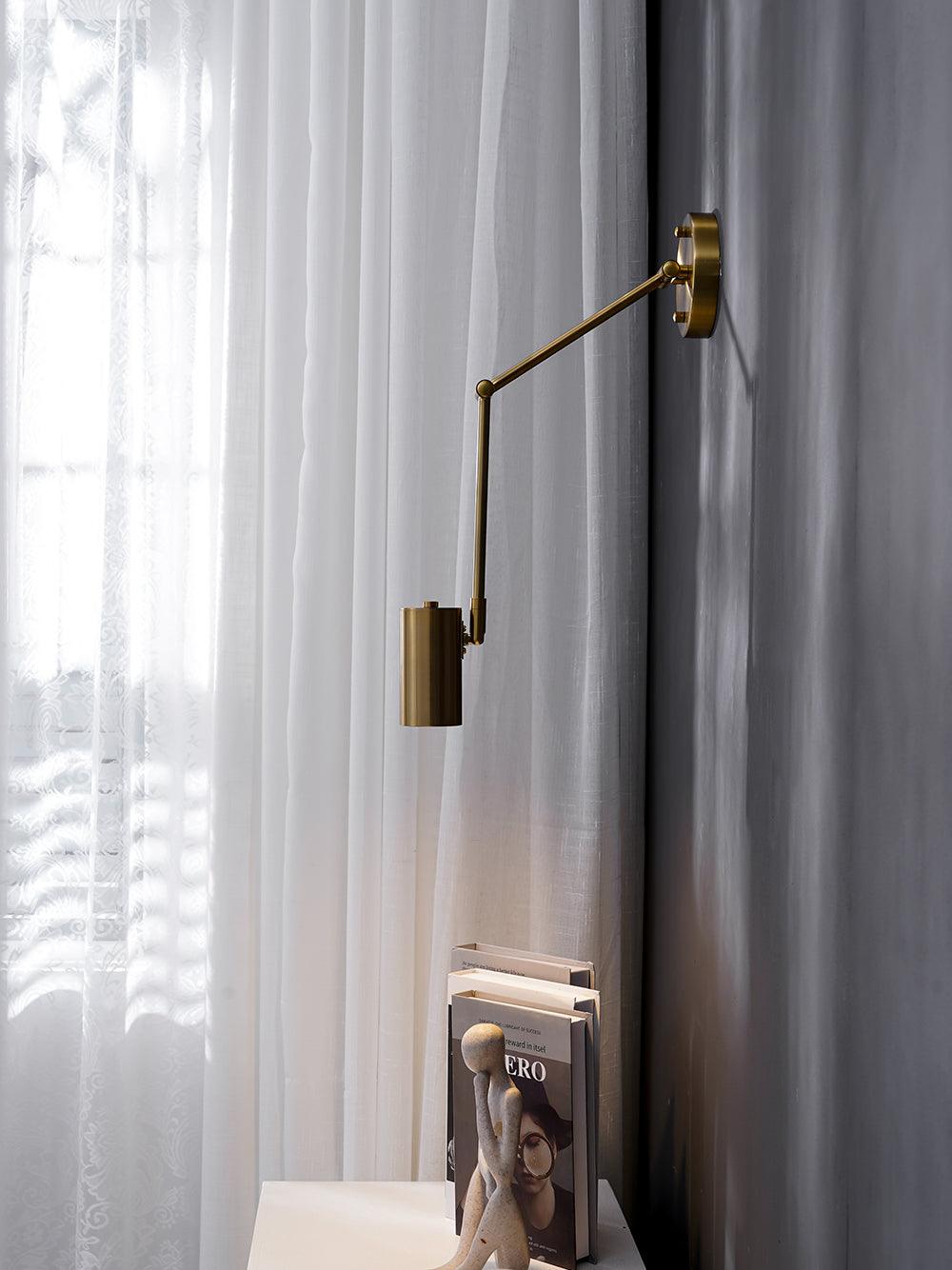 Lustra Wall Sconce Brass Swing Arm Adjustable - Letslighting