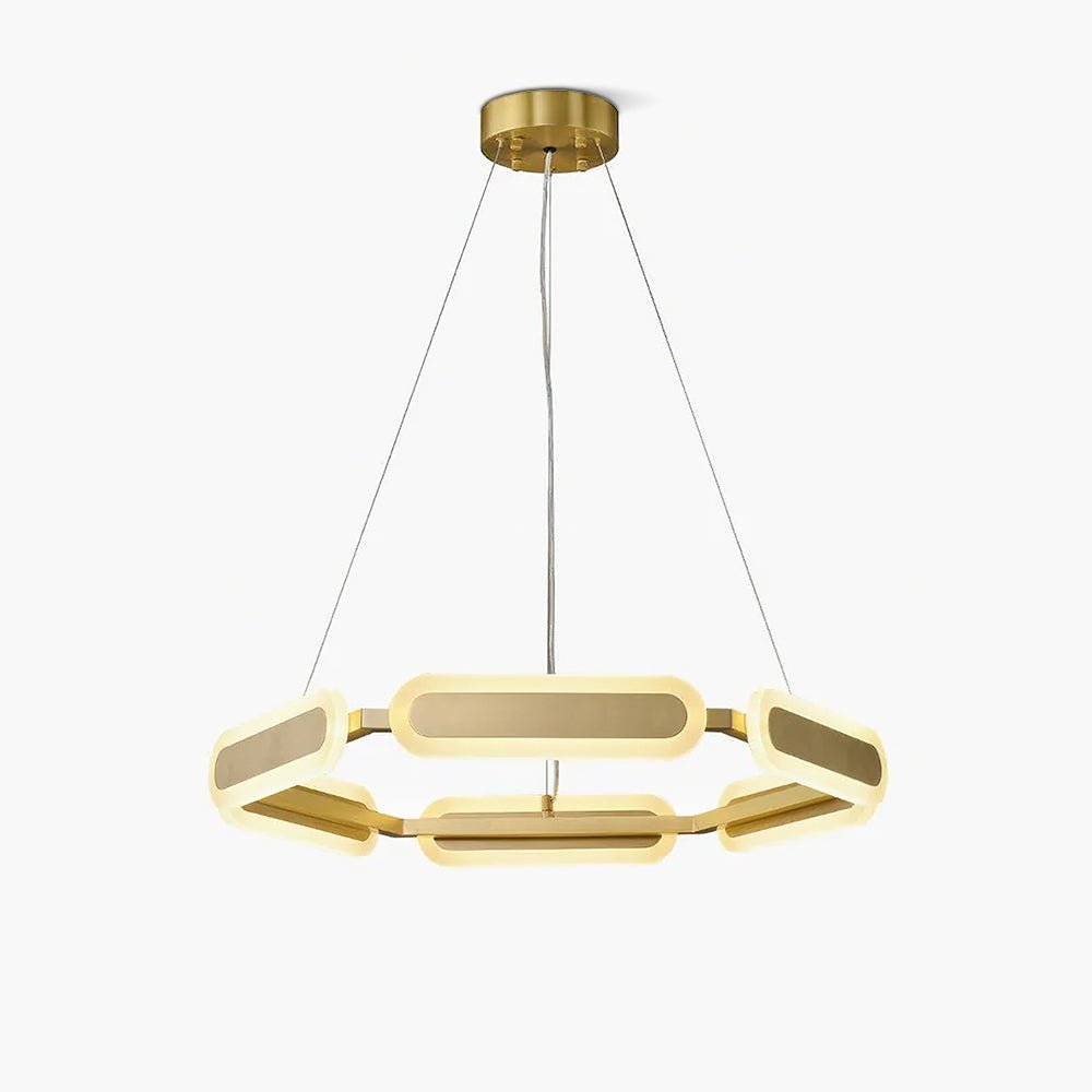 Lustra Chandelier Geometric Brass Ring - Letslighting