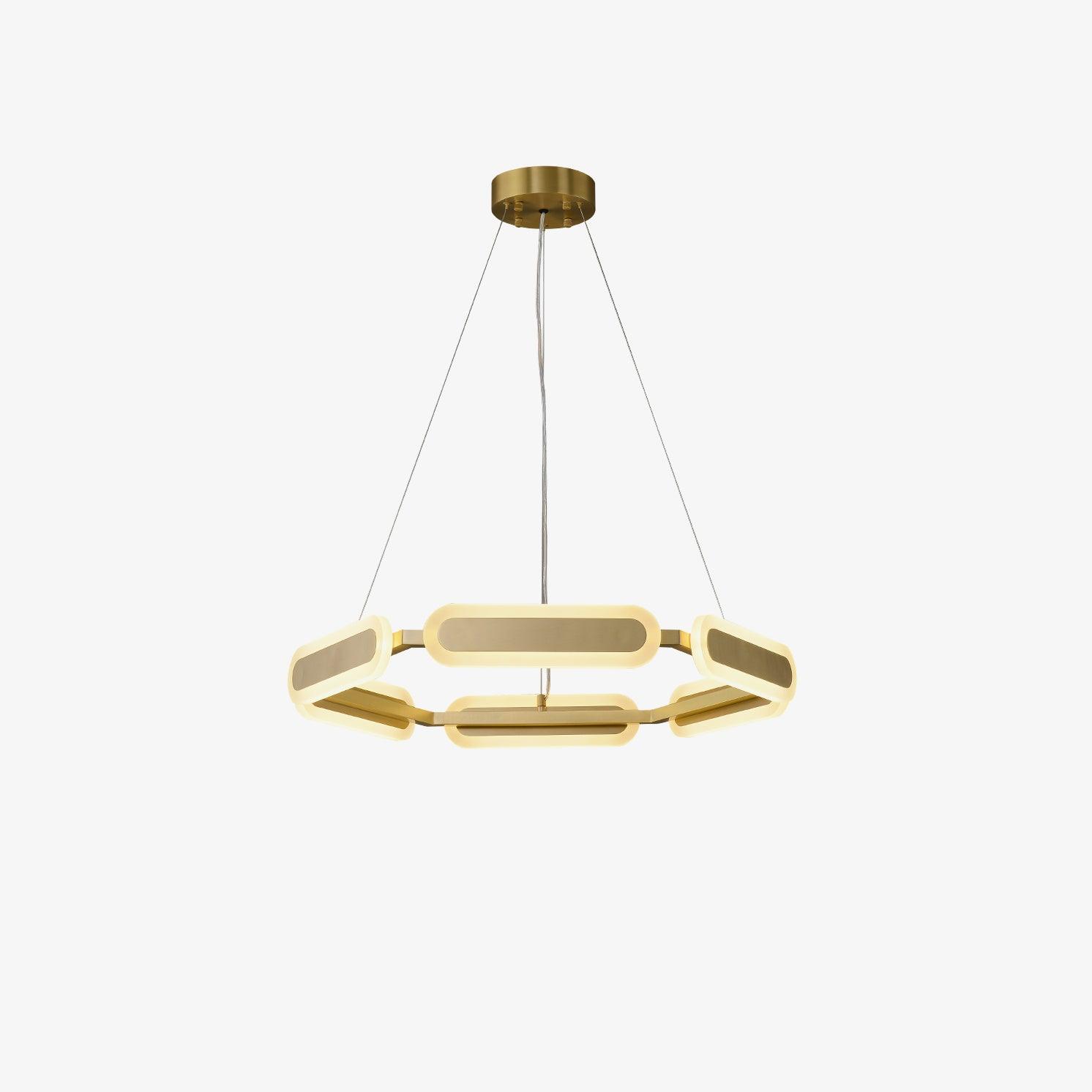Lustra Chandelier Geometric Brass Ring - Letslighting