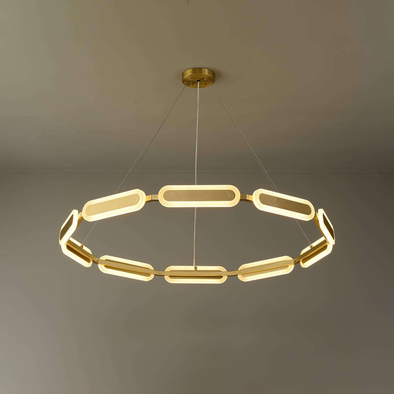 Lustra Chandelier Geometric Brass Ring - Letslighting