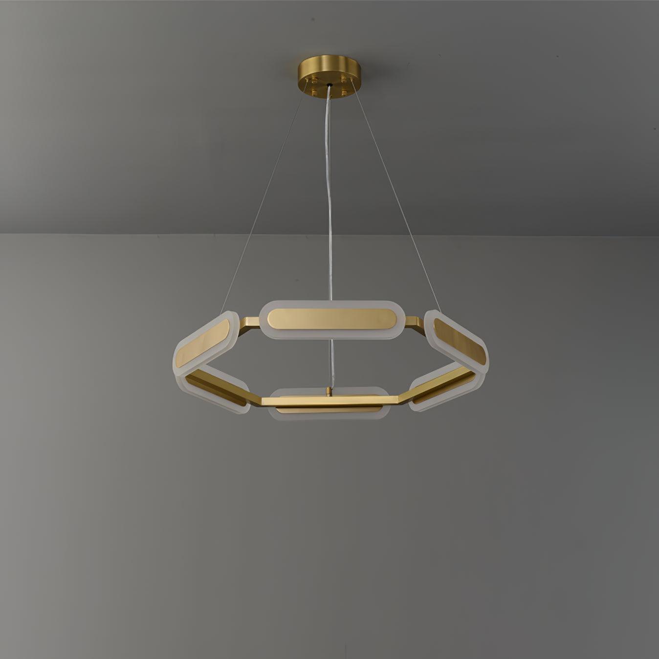 Lustra Chandelier Geometric Brass Ring - Letslighting