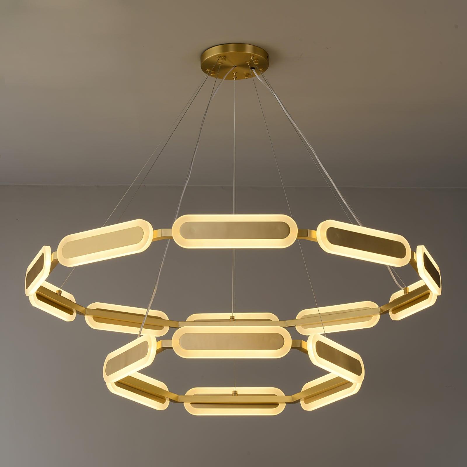 Lustra Chandelier Geometric Brass Ring - Letslighting