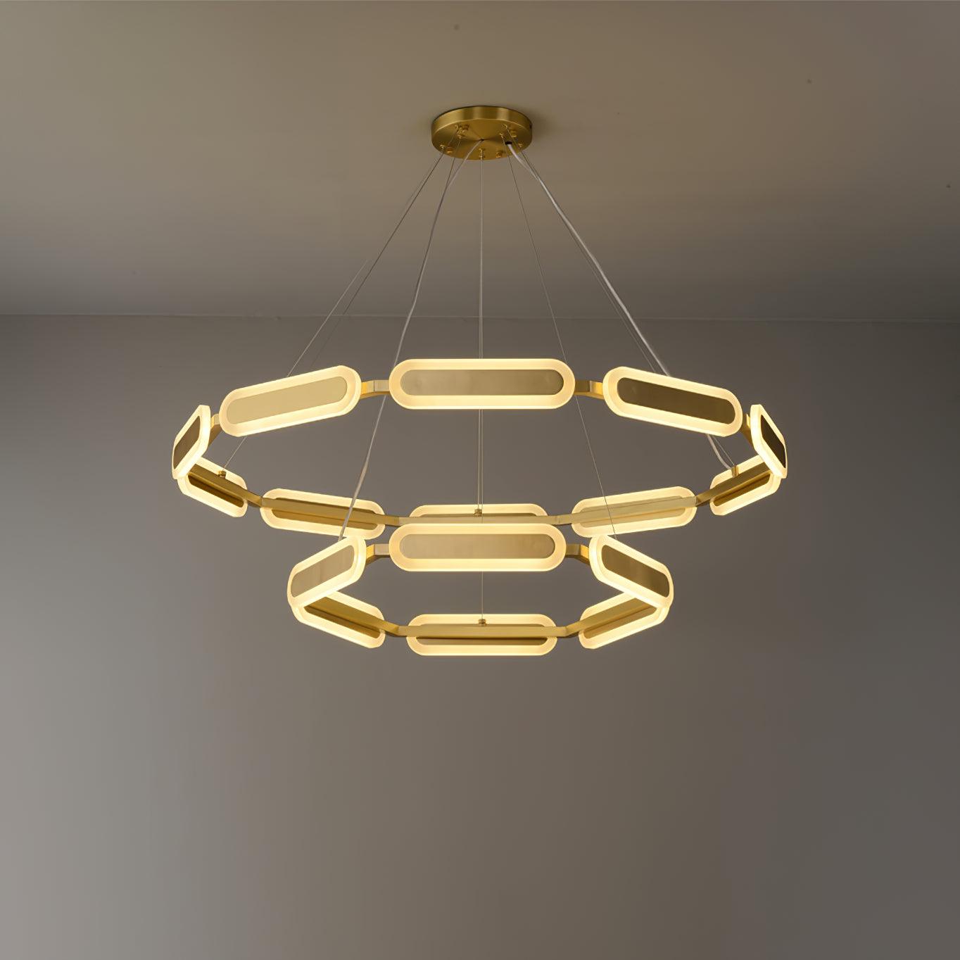 Lustra Chandelier Geometric Brass Ring - Letslighting