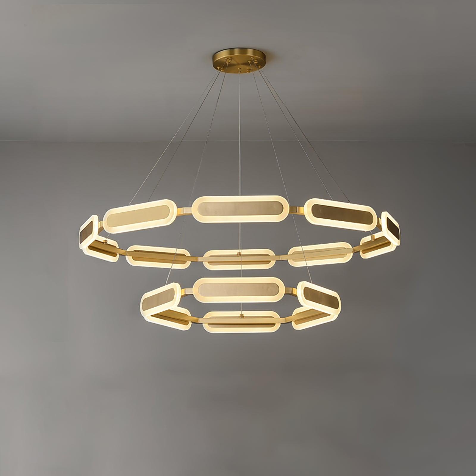 Lustra Chandelier Geometric Brass Ring - Letslighting