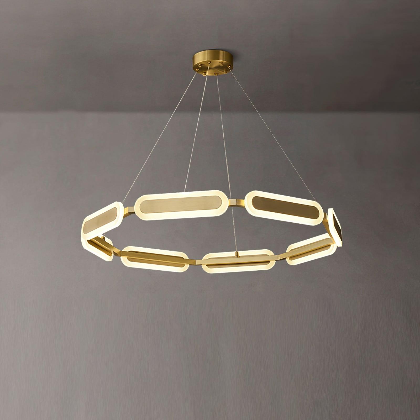 Lustra Chandelier Geometric Brass Ring - Letslighting