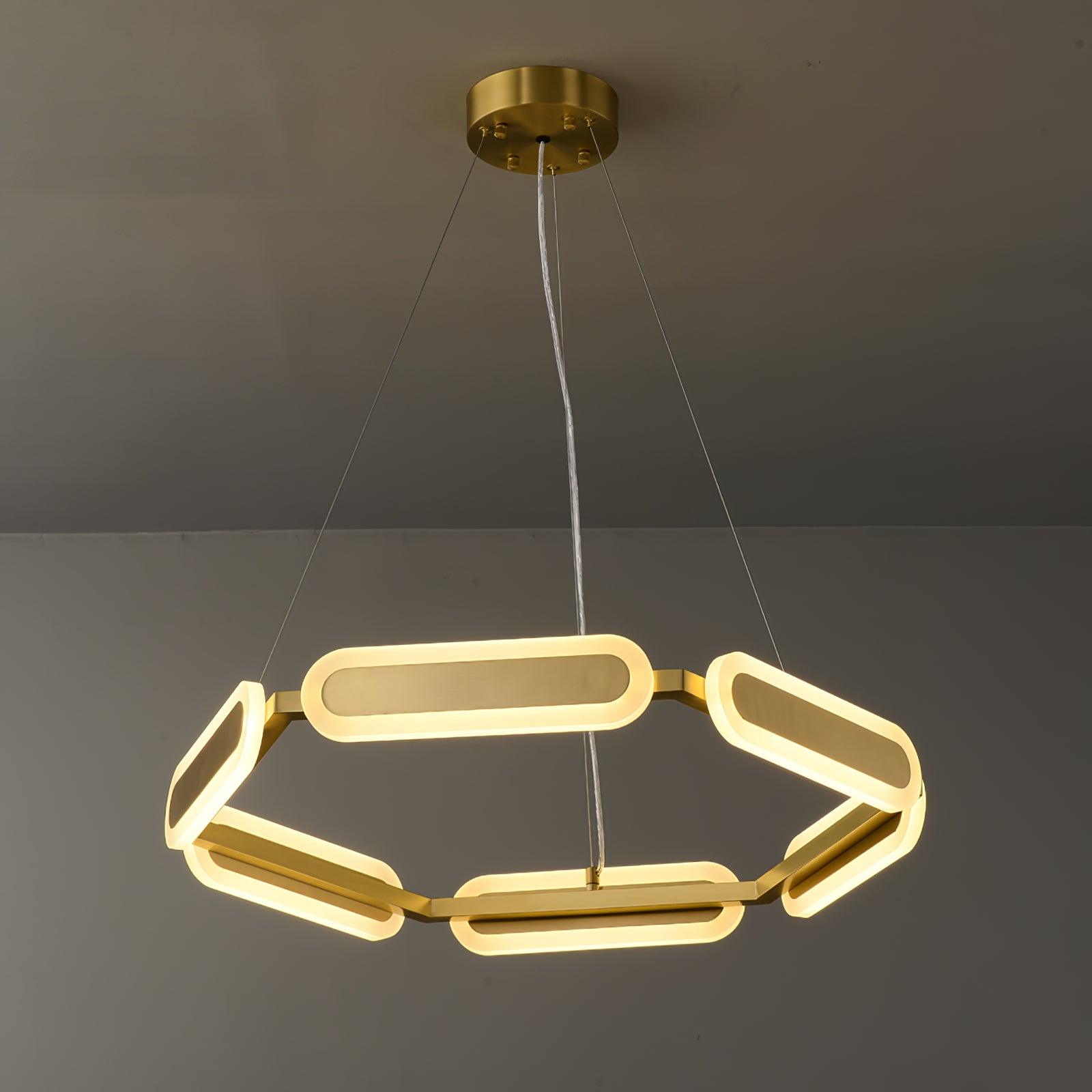 Lustra Chandelier Geometric Brass Ring - Letslighting