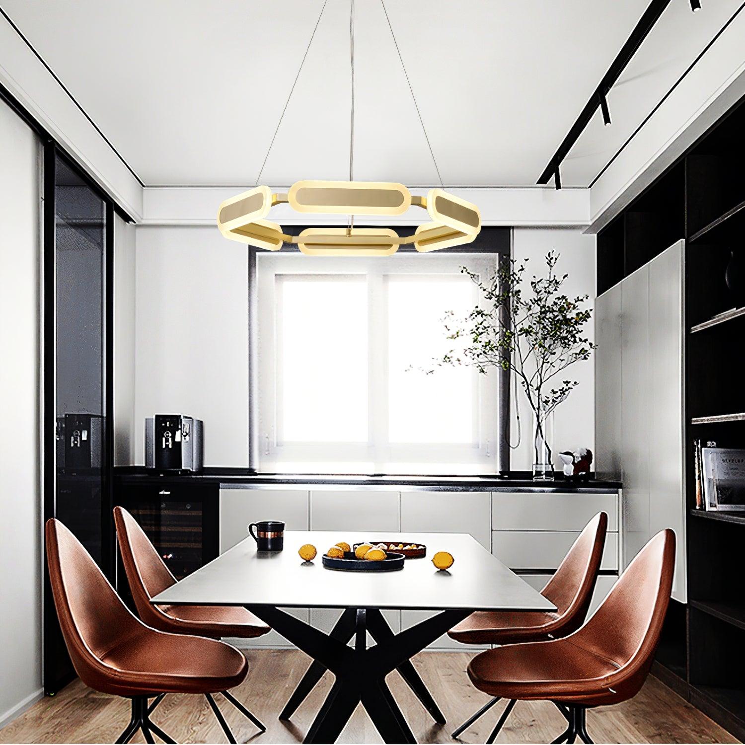 Lustra Chandelier Geometric Brass Ring - Letslighting