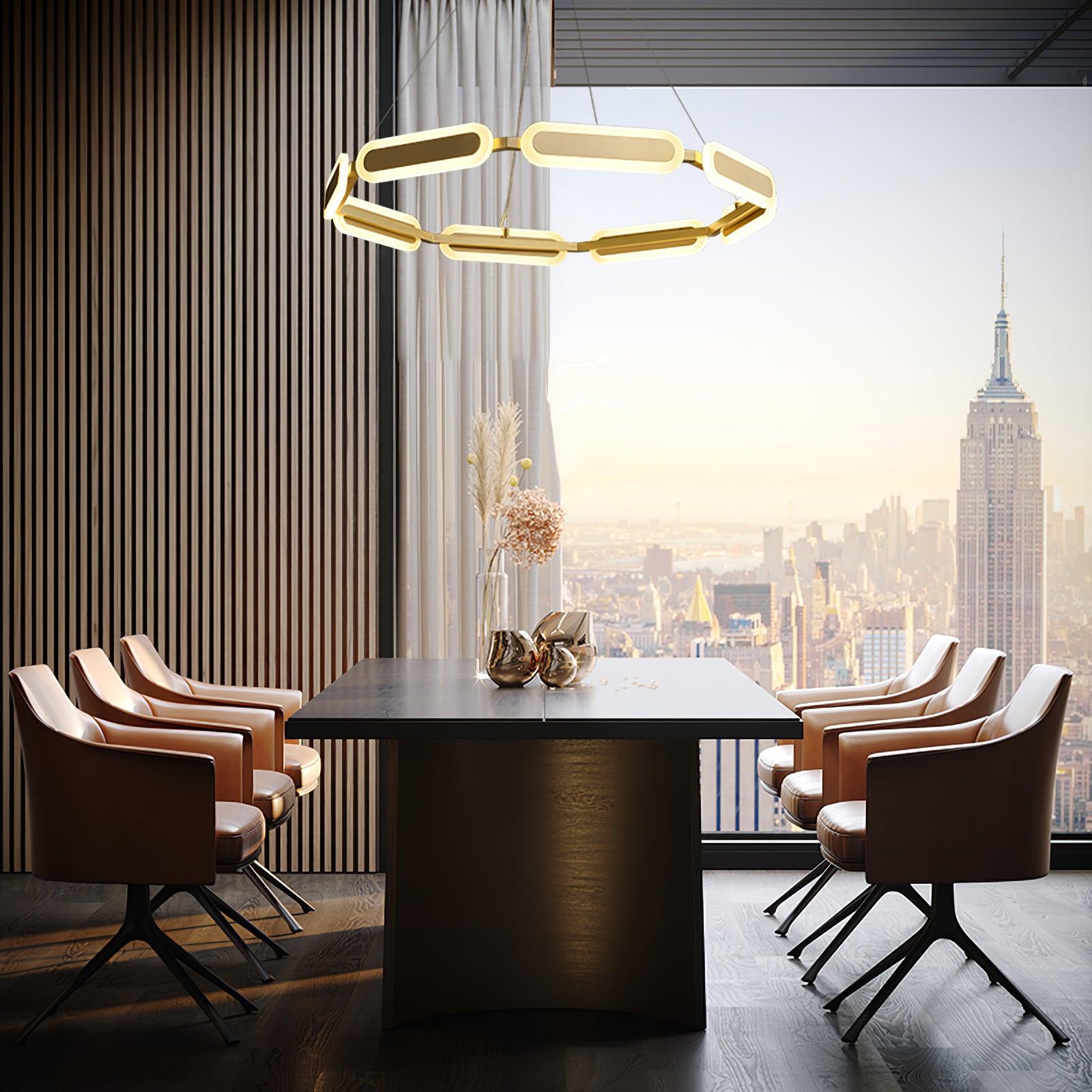 Lustra Chandelier Geometric Brass Ring - Letslighting