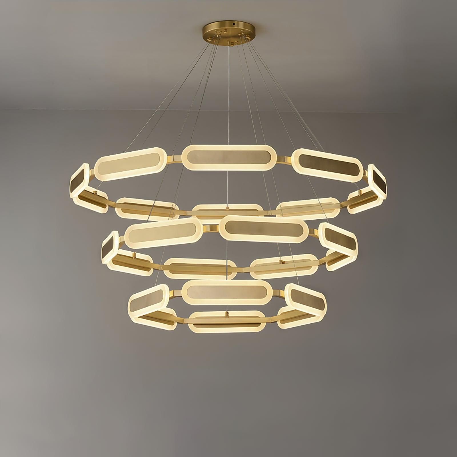Lustra Chandelier Geometric Brass Ring - Letslighting
