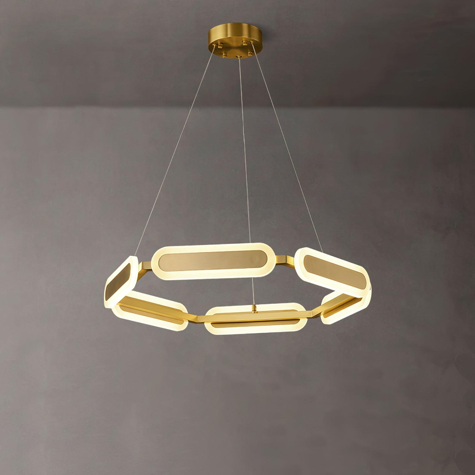 Lustra Chandelier Geometric Brass Ring - Letslighting